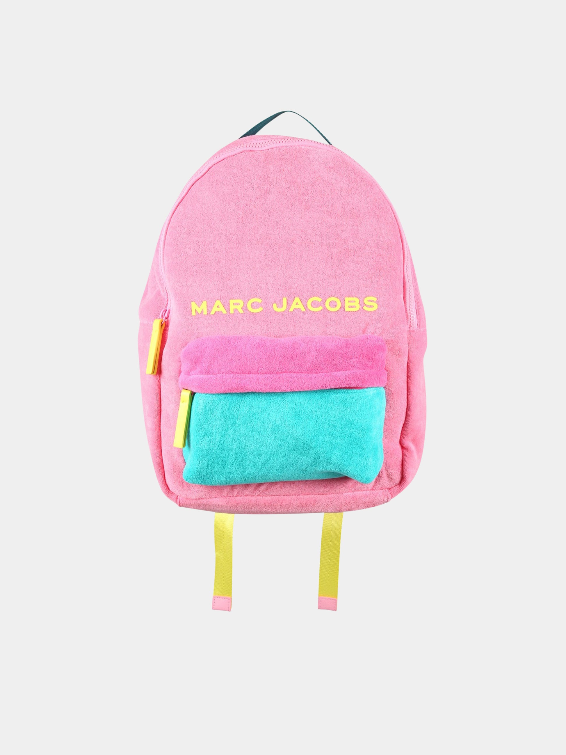 Zaino rosa per bambina con logo giallo,Little Marc Jacobs,W10211 Z41