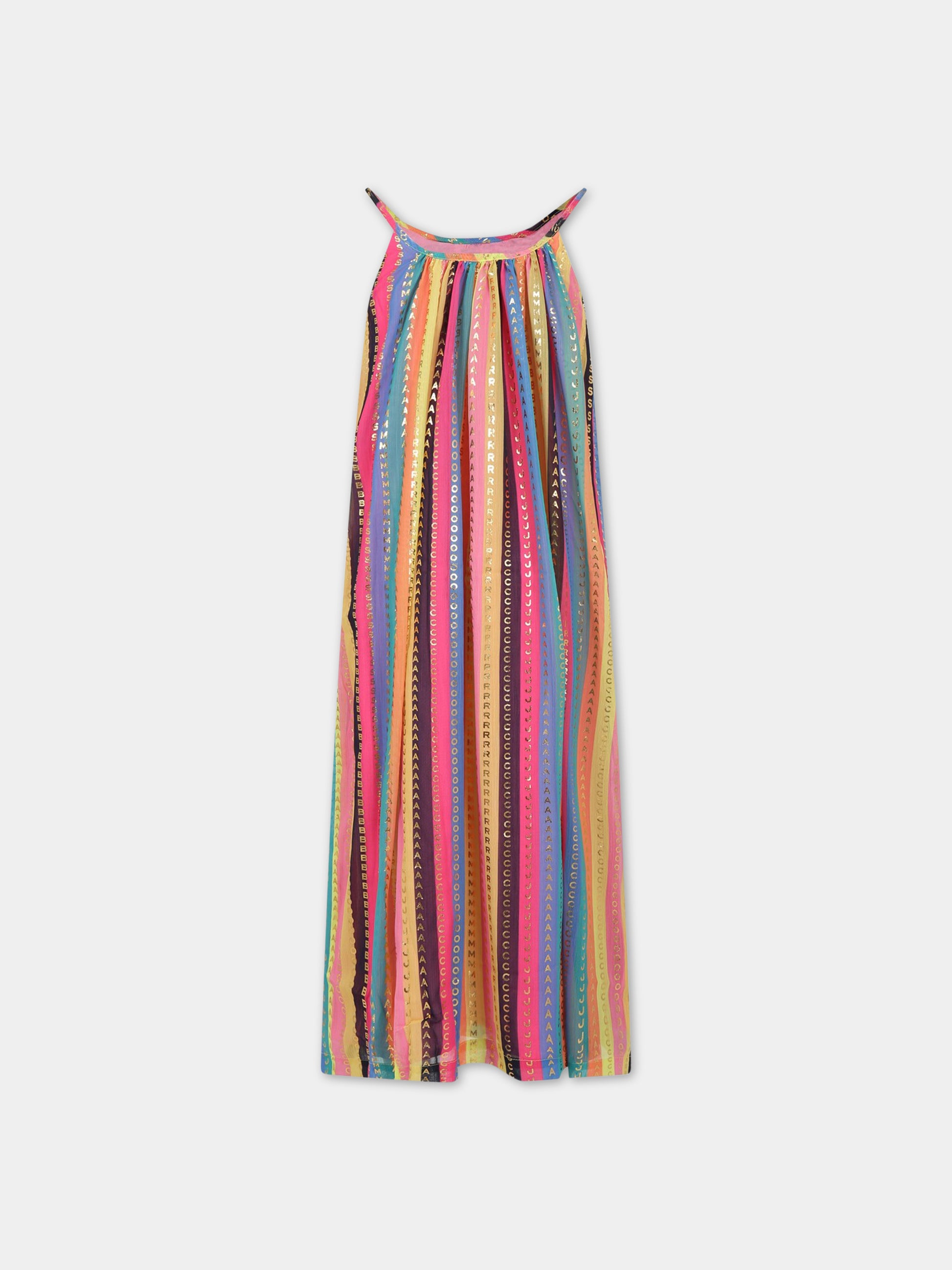 Vestito multicolor per bambina con logo,Little Marc Jacobs,W12438 Z41
