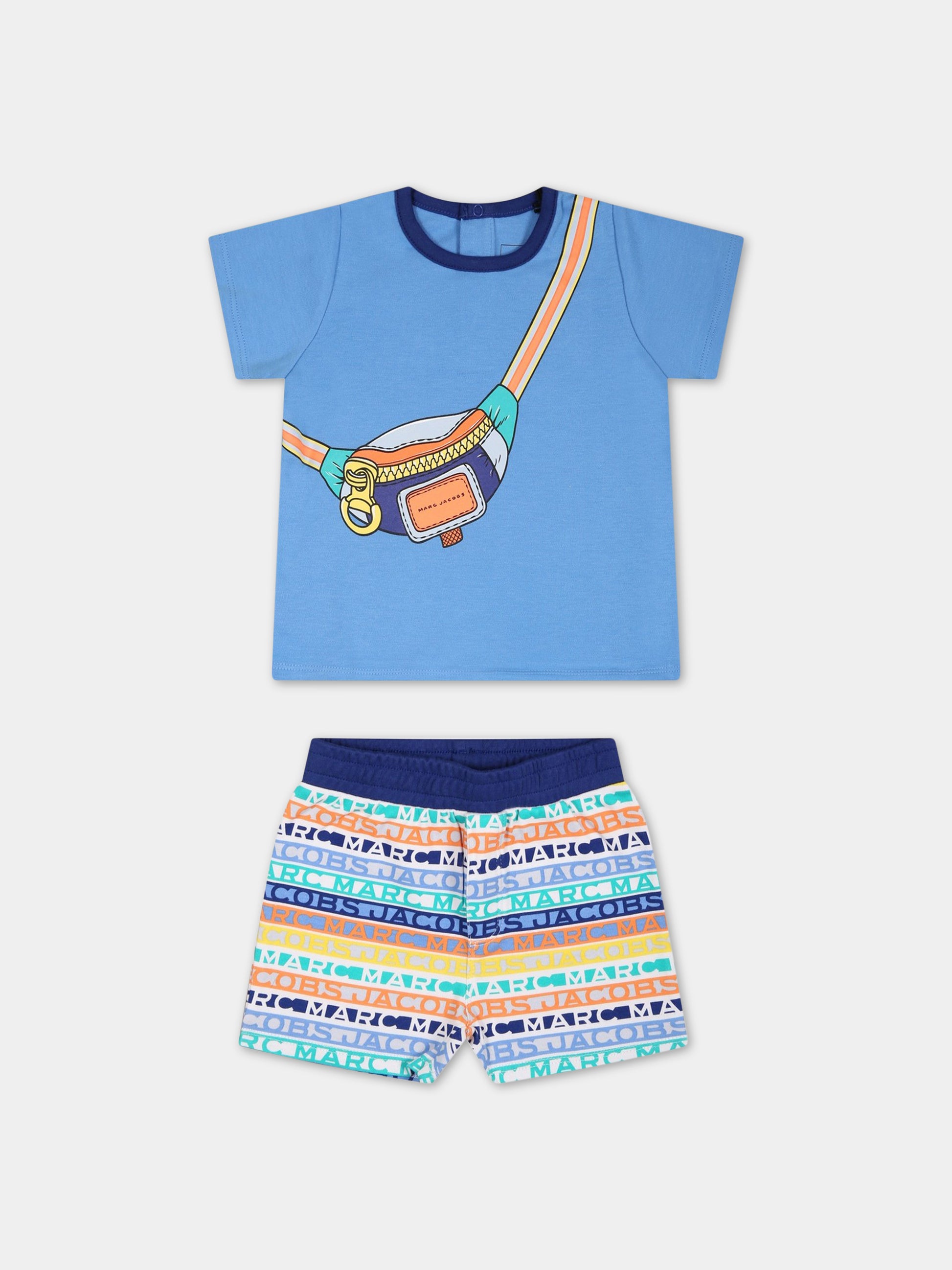 Completo multicolor per neonato con stampa e logo,Little Marc Jacobs,W98162 784