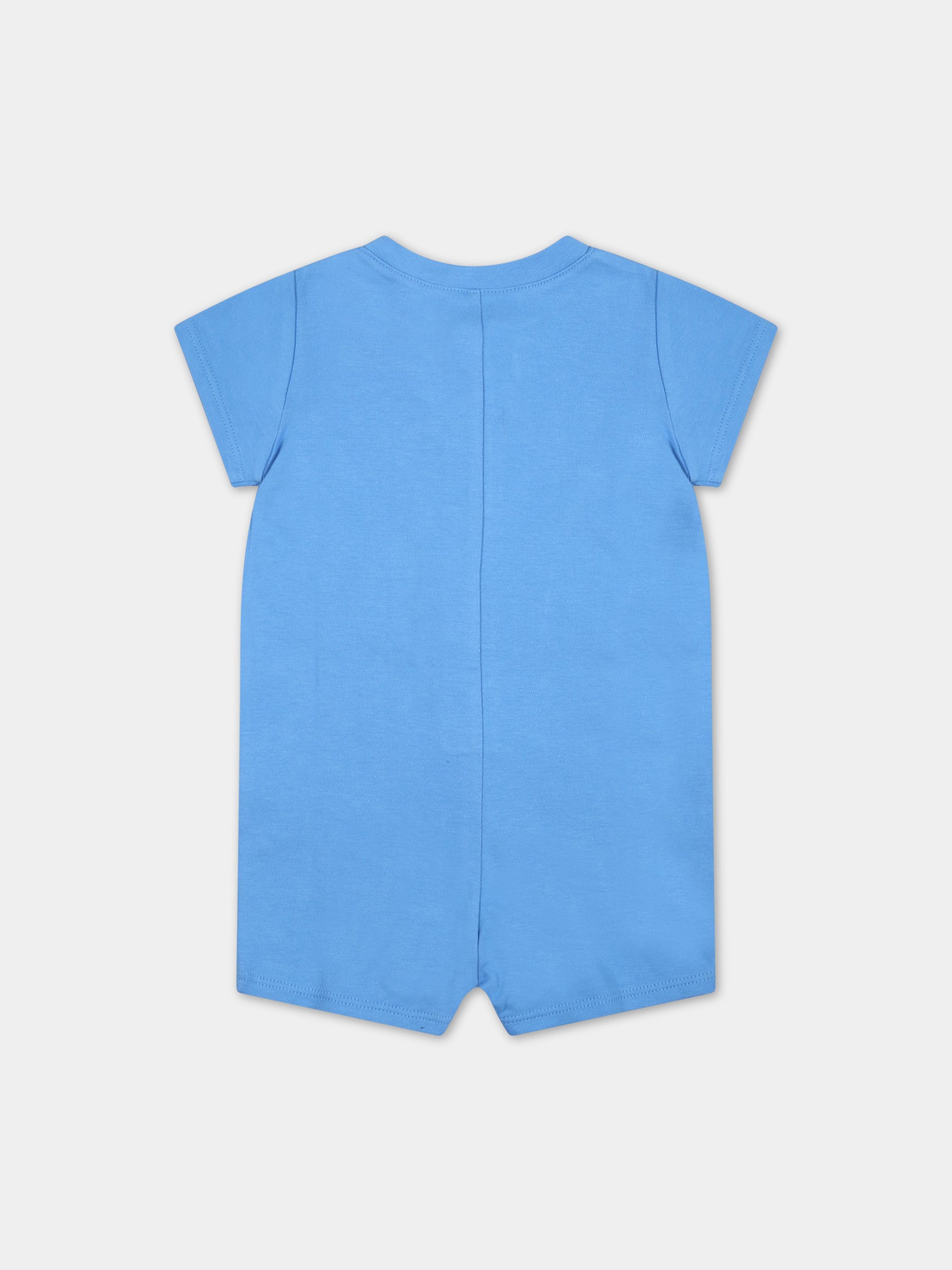 Pagliaccetto celeste per neonato con logo bianco,Little Marc Jacobs,W94078 784