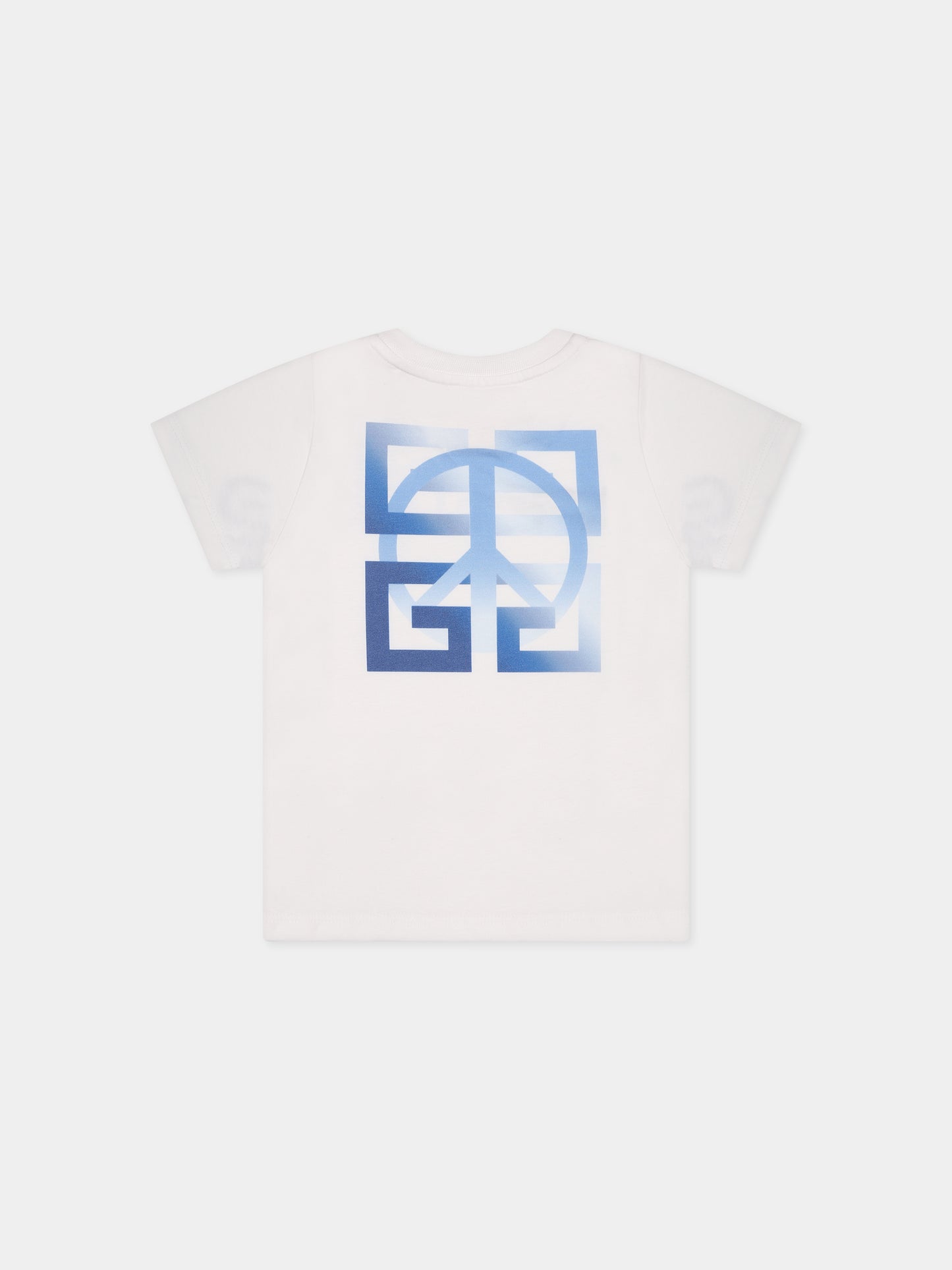 T-shirt bianca per neonato con logo e motivo 4G,Givenchy Kids,H05249 10P