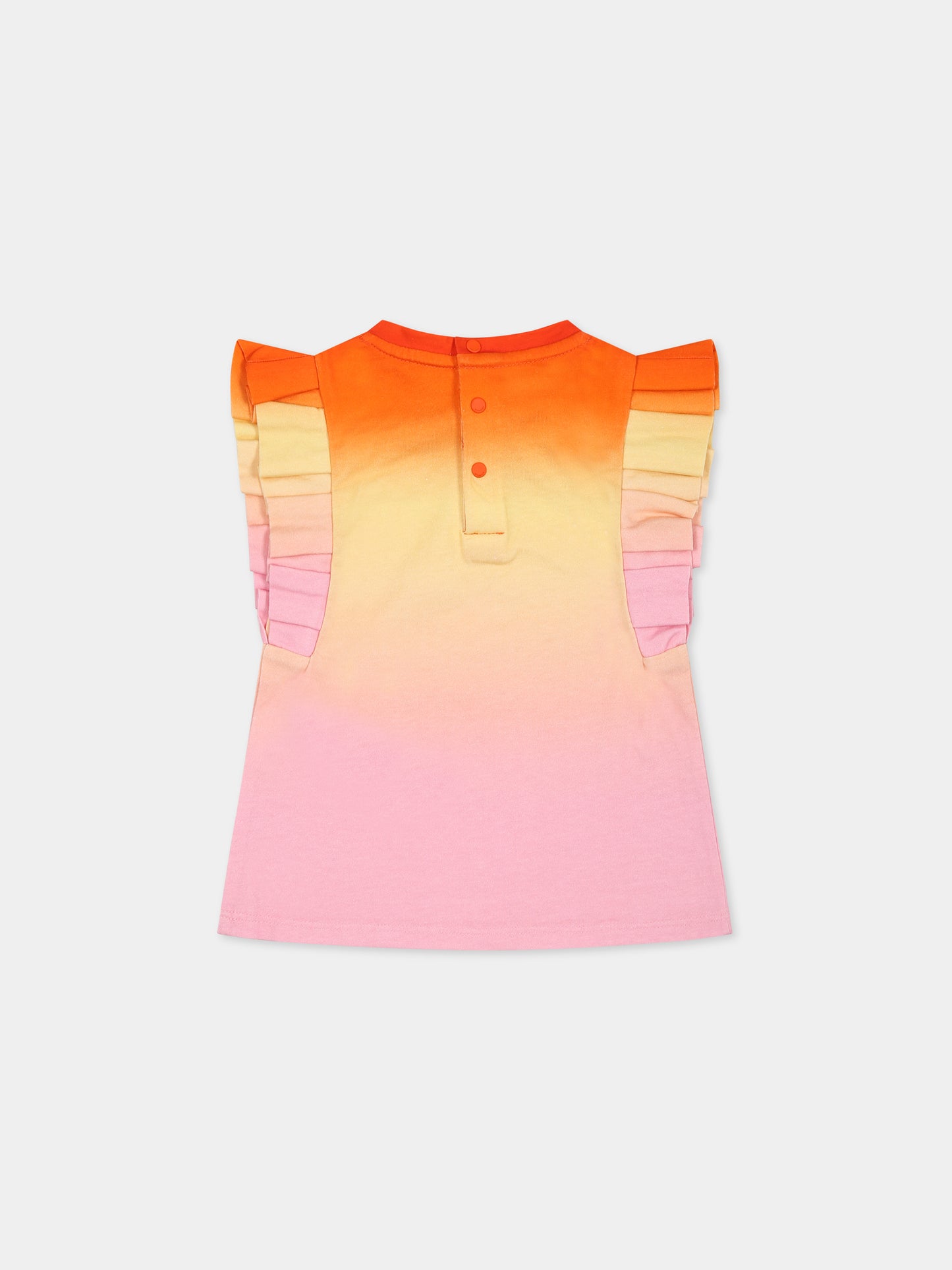 T-shirt multicolor per neonata con logo,Givenchy Kids,H05259 Z40