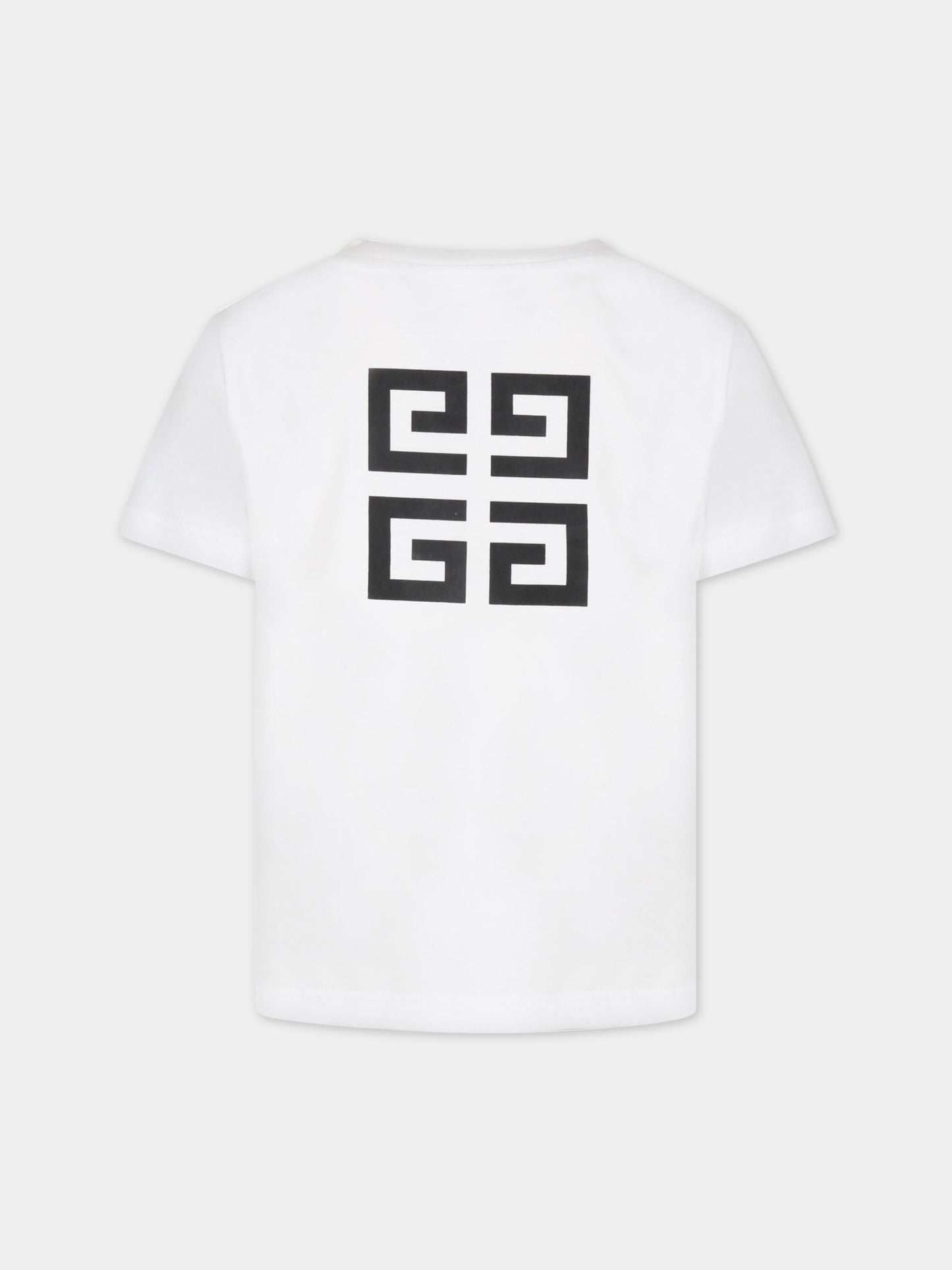 T-shirt bianca per bambino con logo nero,Givenchy Kids,H25406 10P