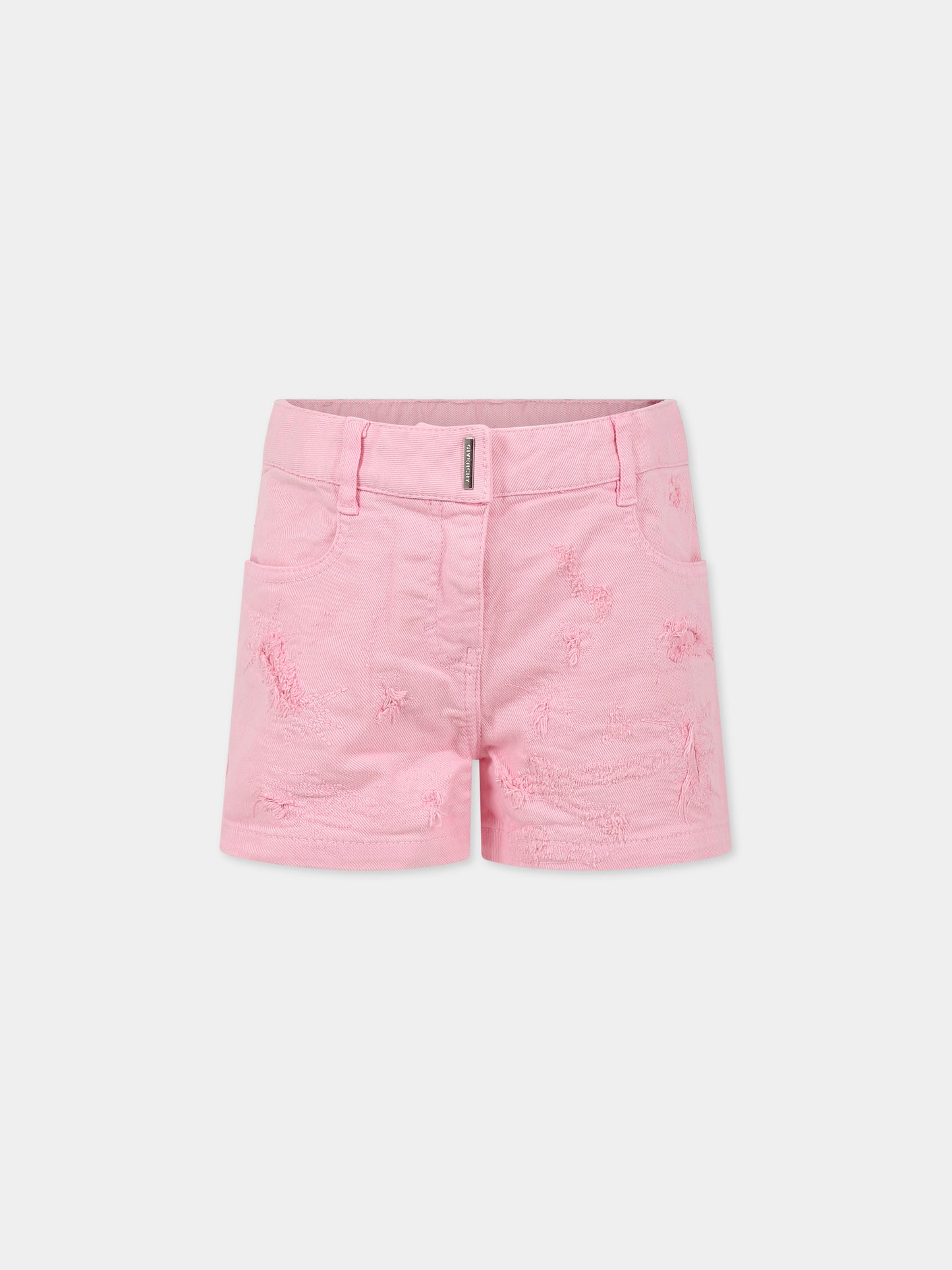 Shorts rosa per bambina con logo,Givenchy Kids,H14204 465