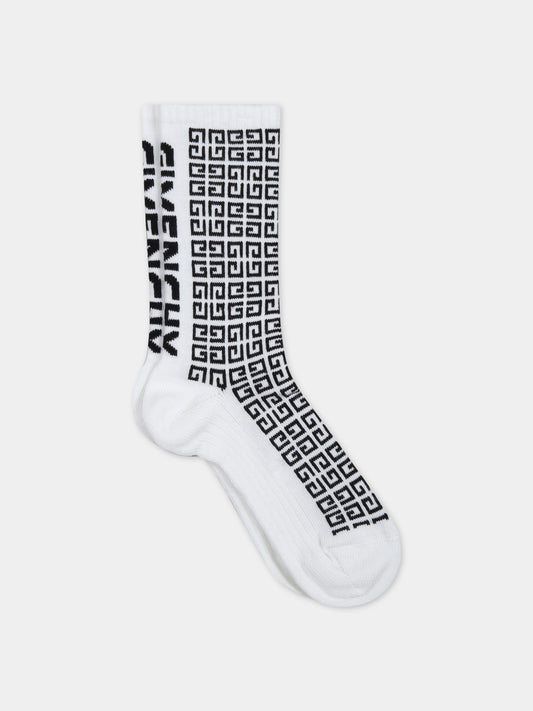 Calze bianche per bambino con logo nero,Givenchy Kids,H20069 10P