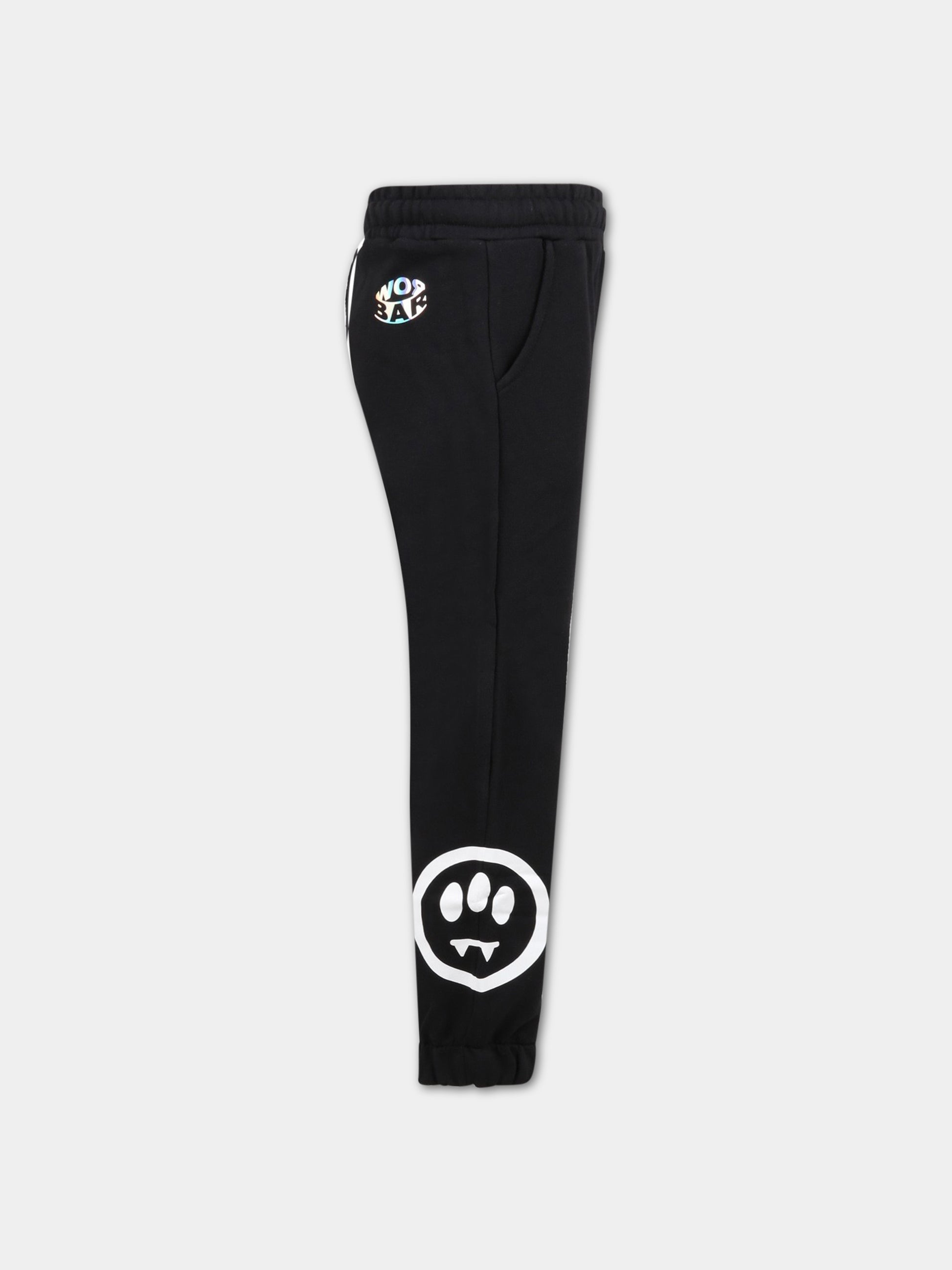 Pantaloni neri da tuta per bambino con logo,Barrow,032927 110