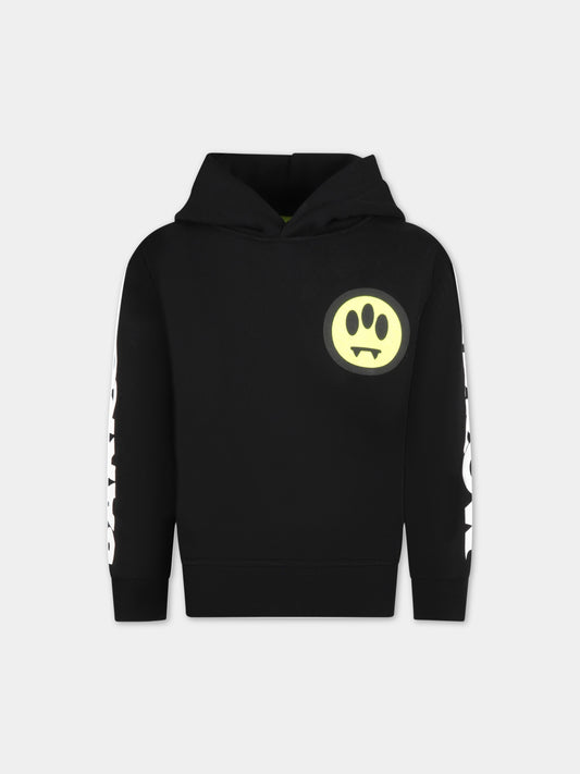 Felpa nera per bambini con logo bianco,Barrow,033044 110