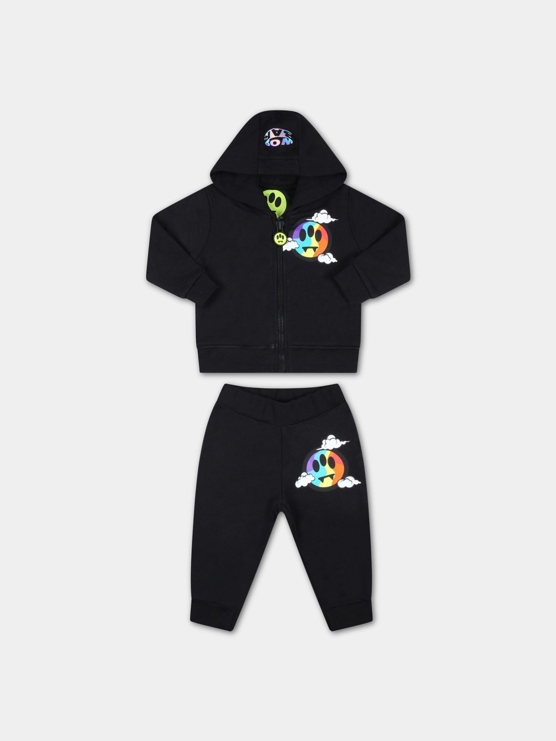 Tuta nera per neonato con logo,Barrow,033113 110