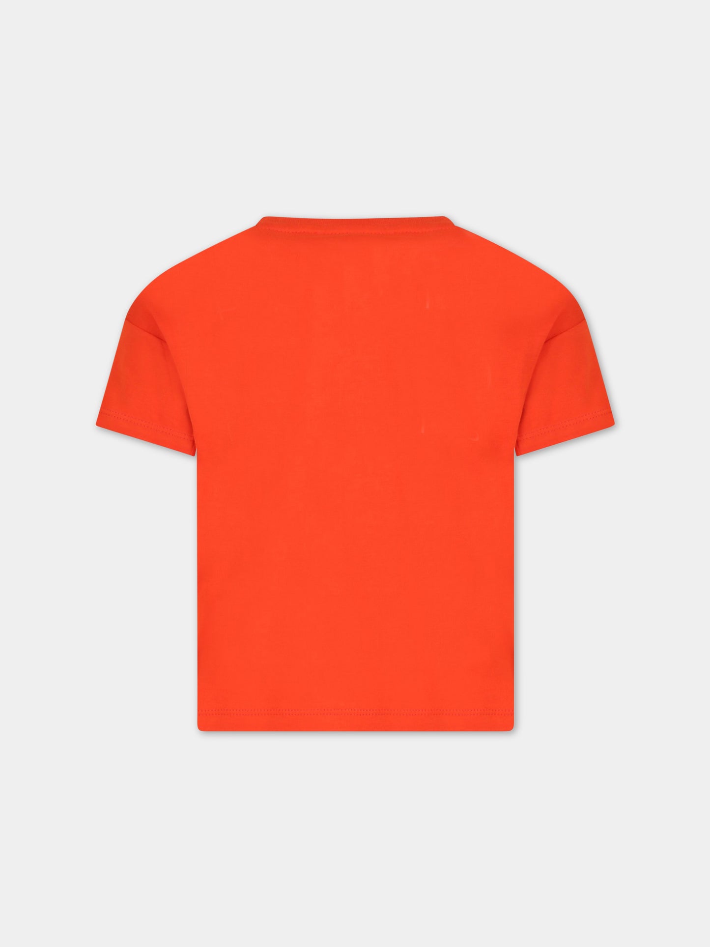 T-shirt arancione per neonata con logo,Kenzo Kids,K15629 987