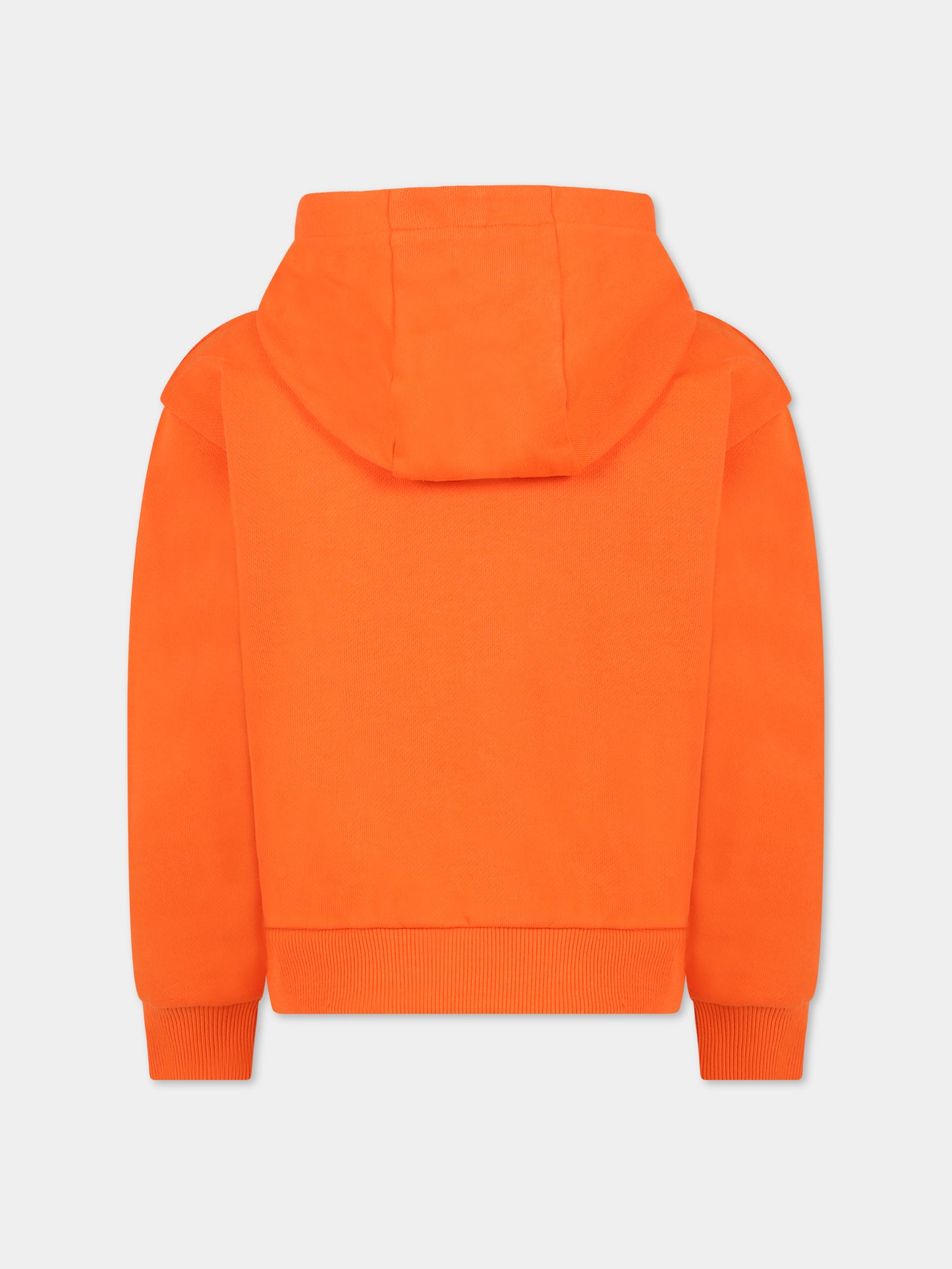 Felpa arancione per bambino con tigre e logo,Kenzo Kids,K25771 420