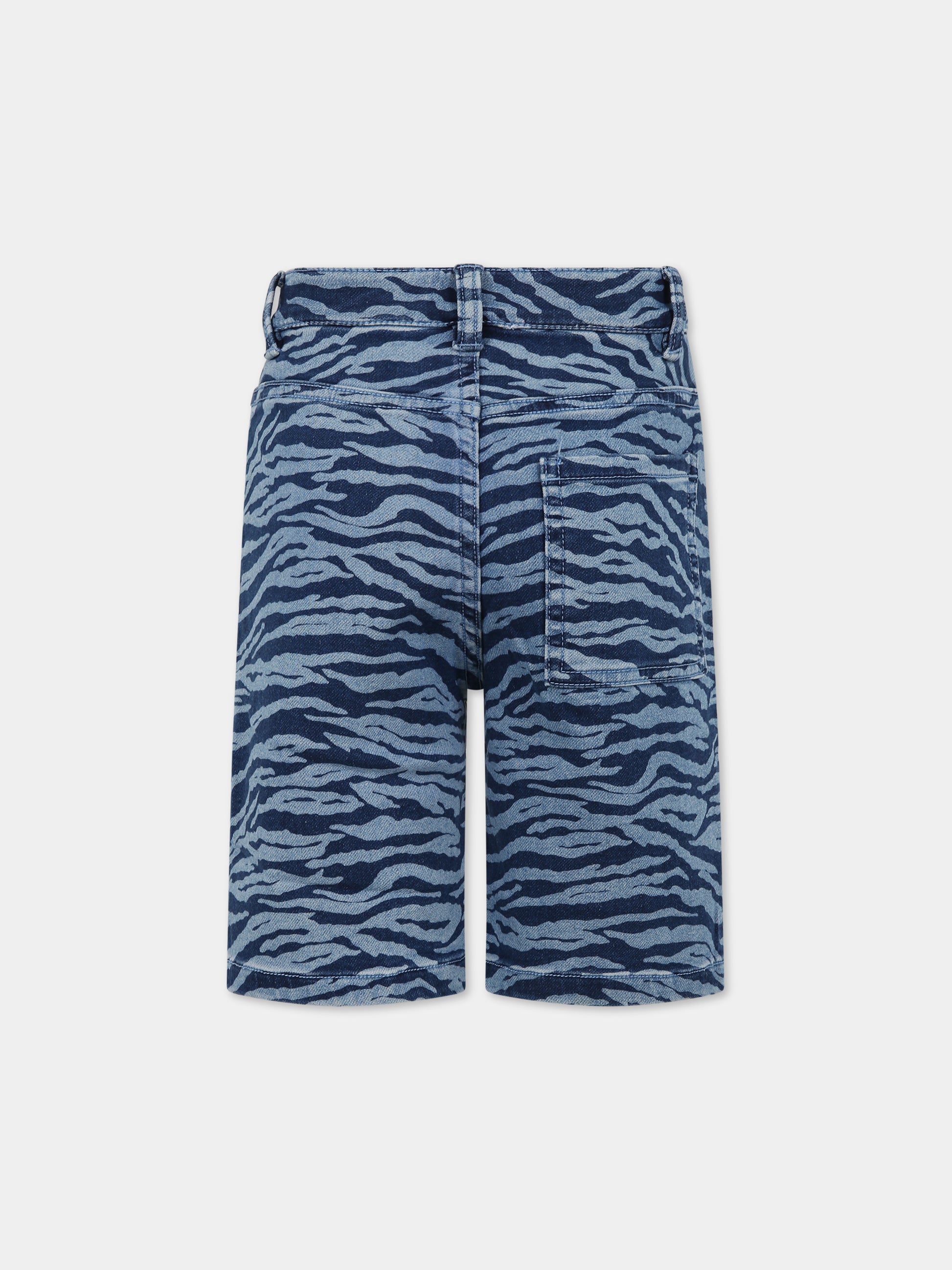 Short blu per bambino con logo,Kenzo Kids,K24309 805