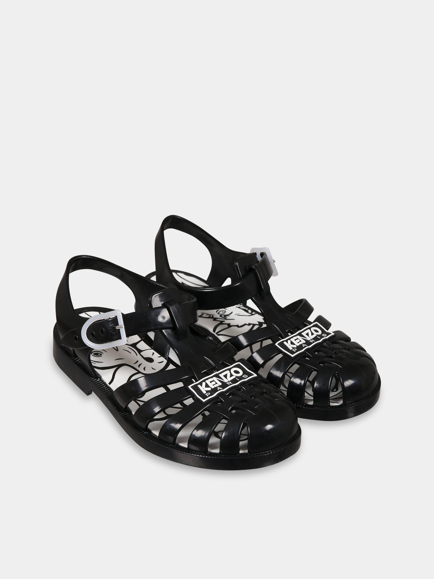 Sandali nero per bambini con logo,Kenzo Kids,K59070 09B
