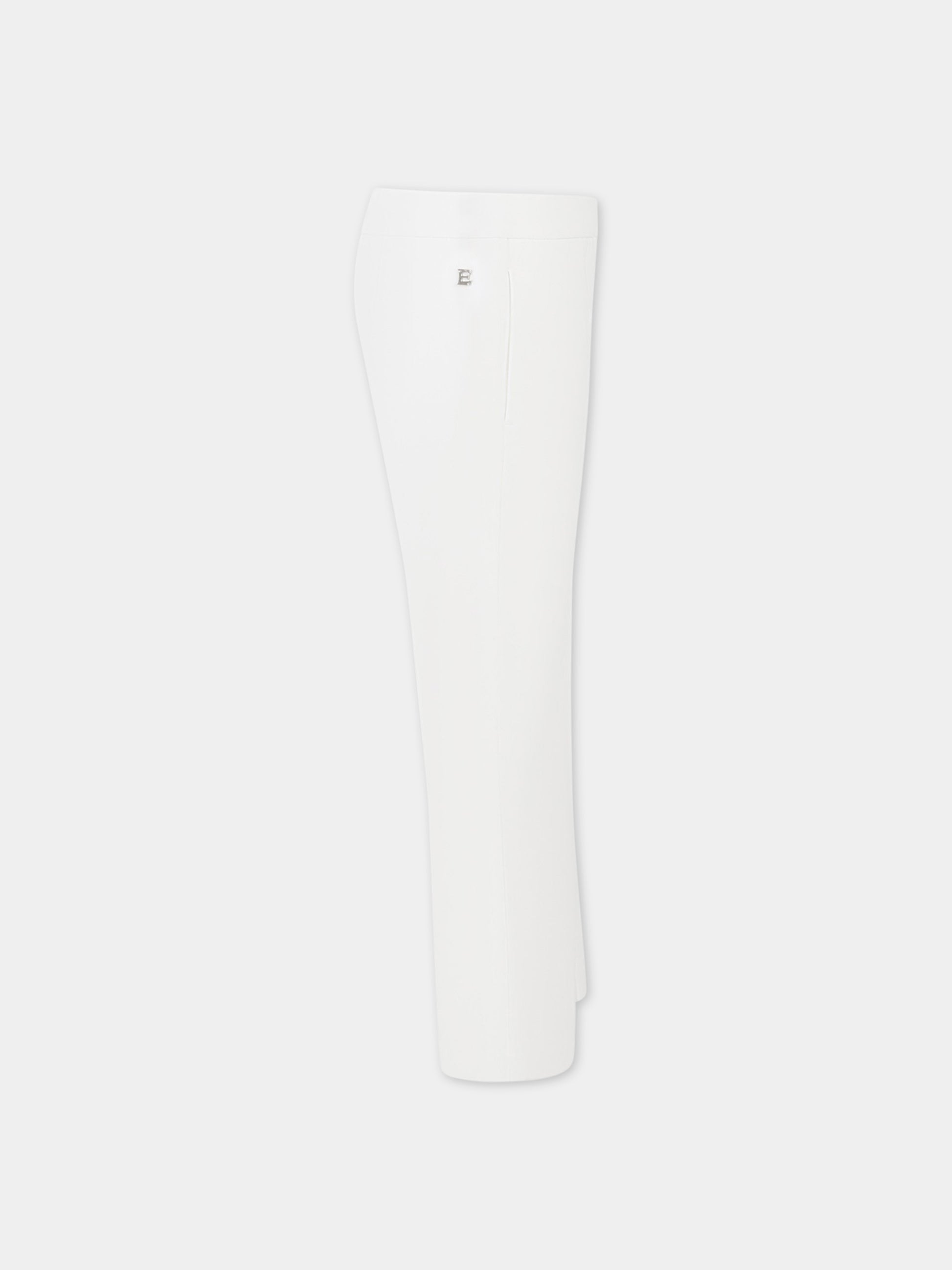 Pantaloni bianchi per bambina con logo,Ermanno Scervino Junior,SFPA054 GA39 0005