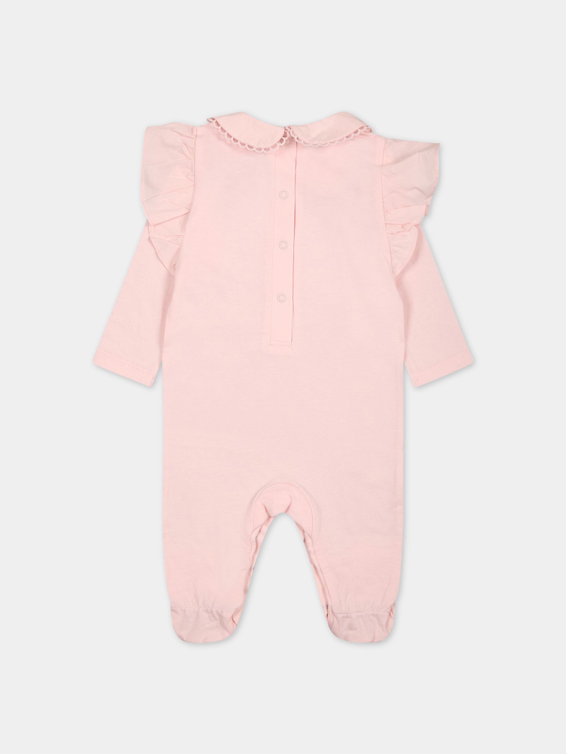 Tutina rosaa per neonata con logo,Ermanno Scervino Junior,SNTU003C JE199 C001