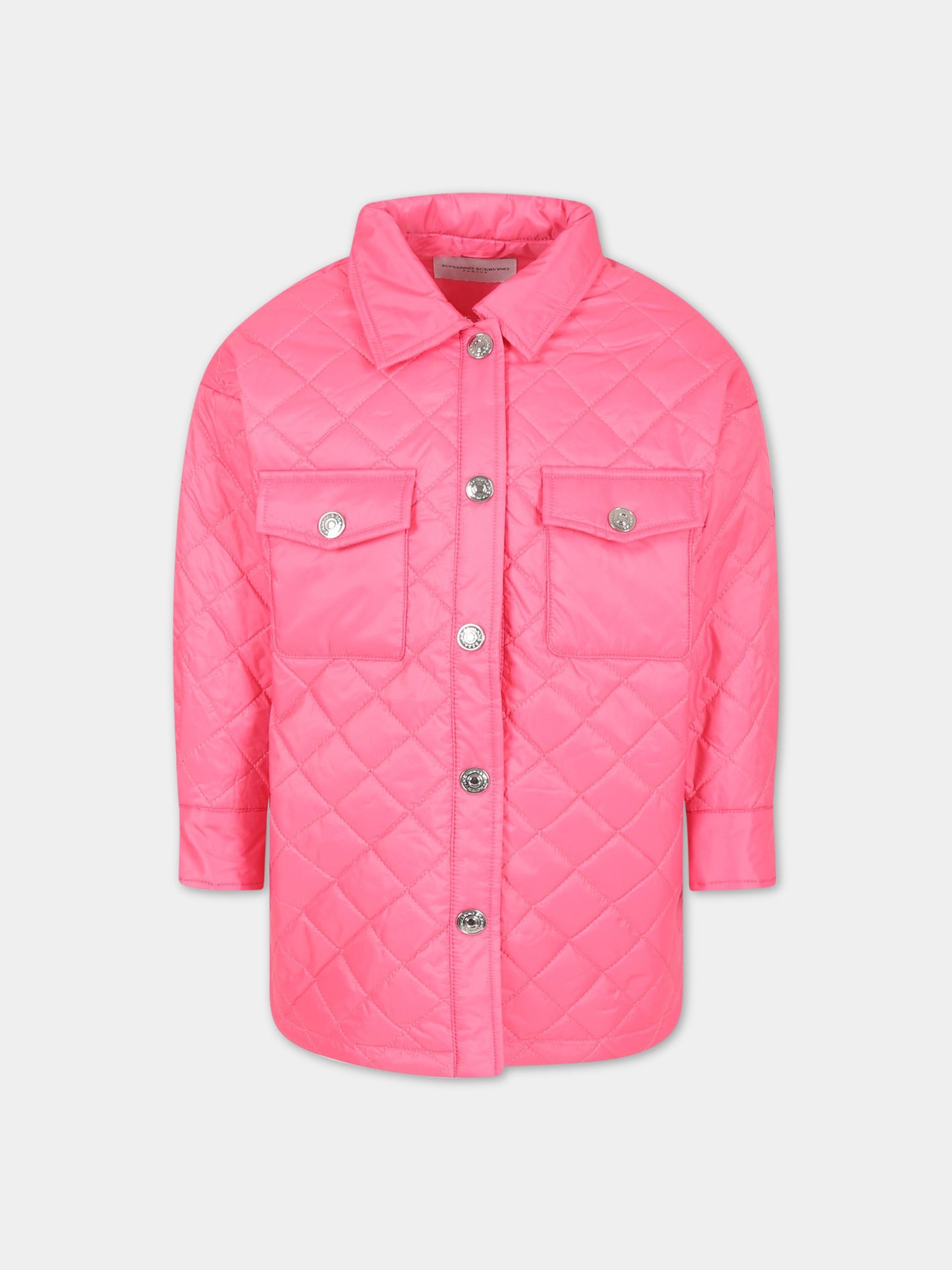 Giacca fucsia per bambina con logo,Ermanno Scervino Junior,SFGB032C NY279 3000