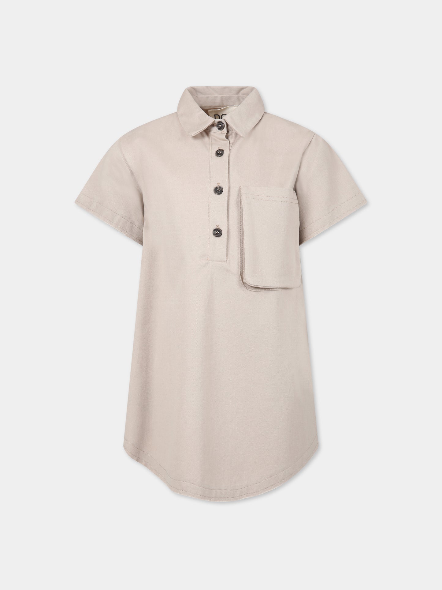 Vestito beige per bambina con logo,Douuod Kids,DS1A81 G0073 114