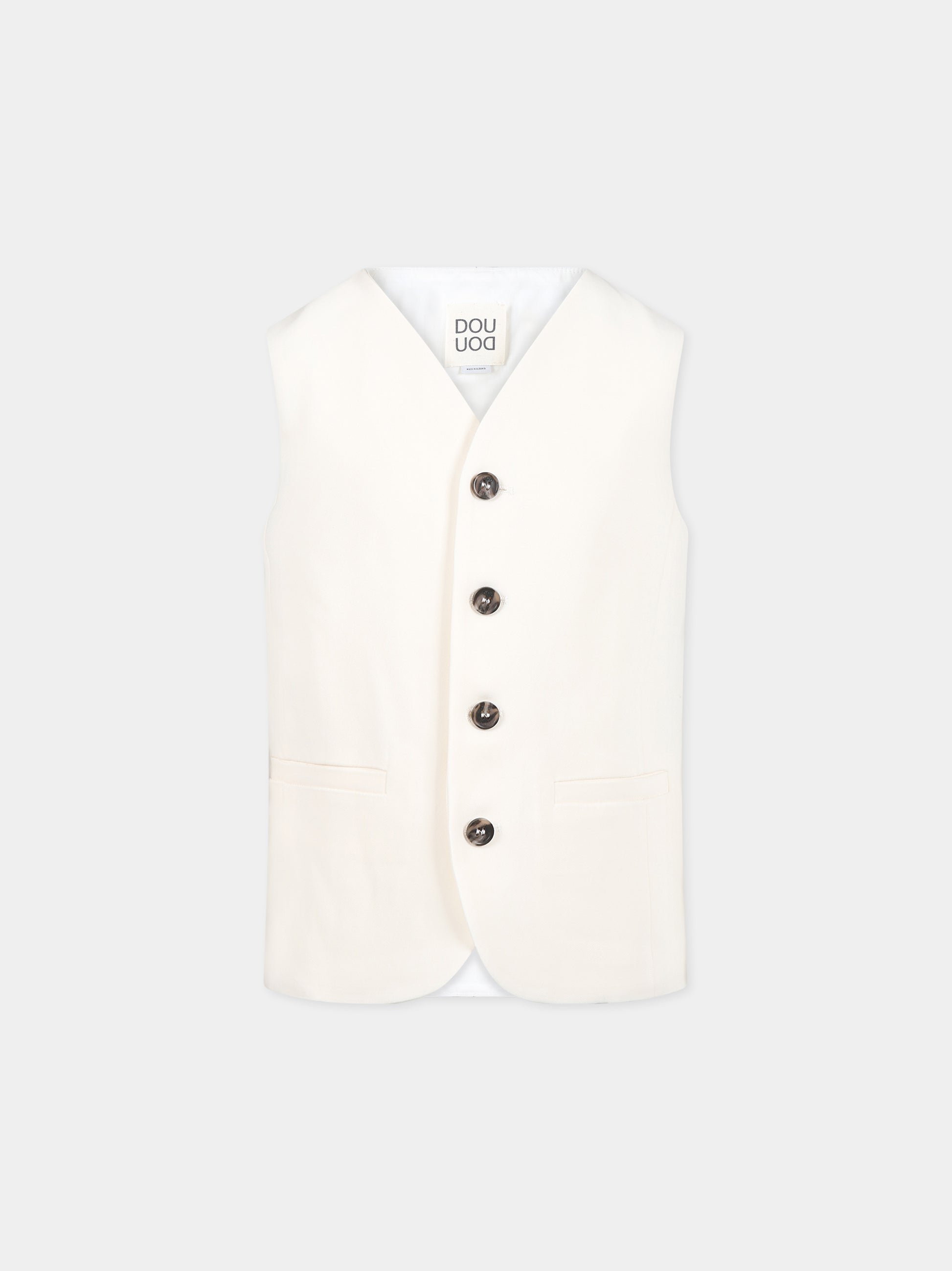 Panciotto bianco per bambina,Douuod Kids,DS2P62 K0118 106