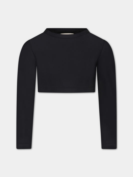 T-shirt a manica lunga nera per bambina,Douuod Kids,DS8A60 Z0559 930