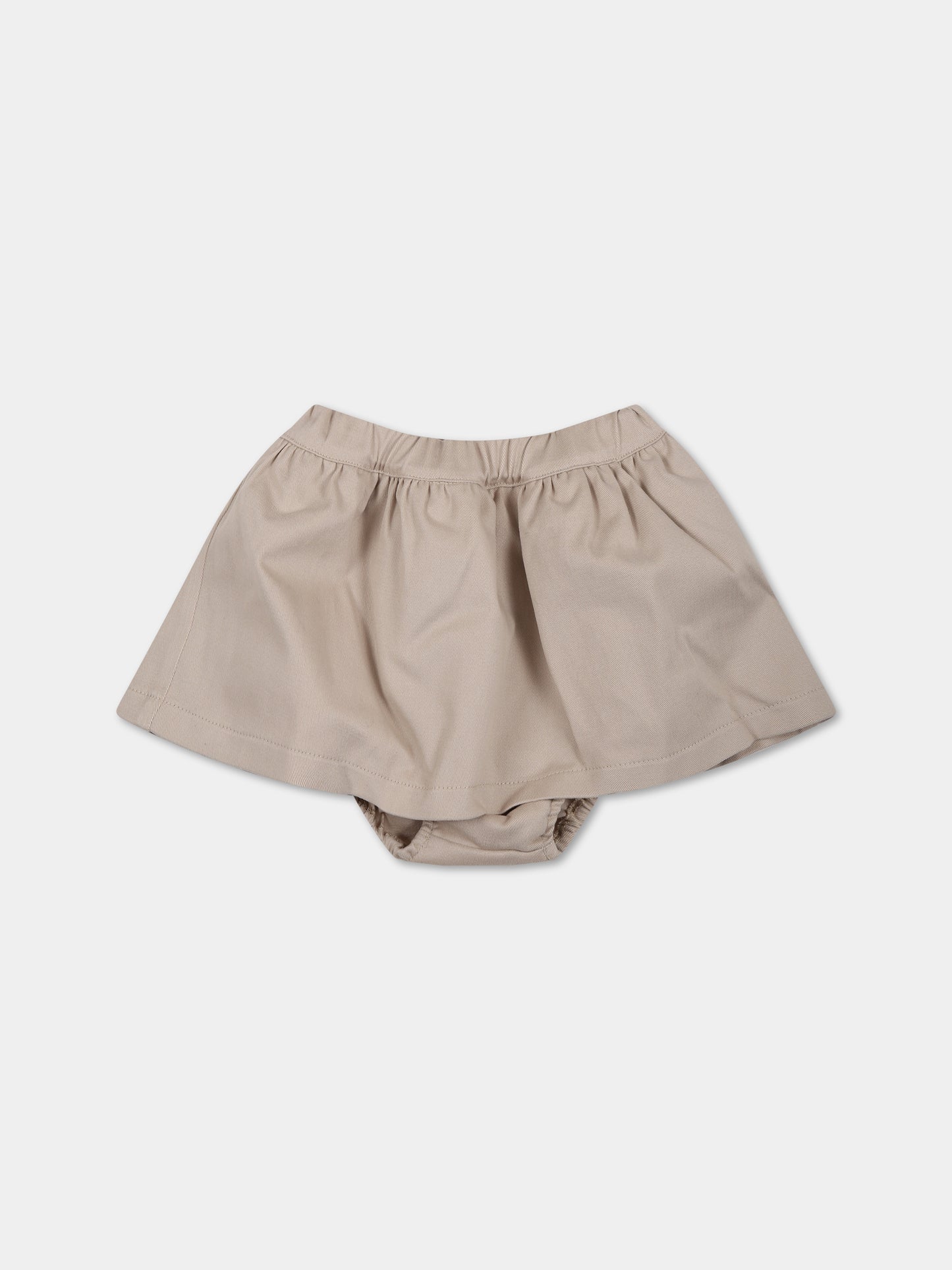 Gonna beige per neonata con logo,Douuod Kids,DS7001 G0073 114