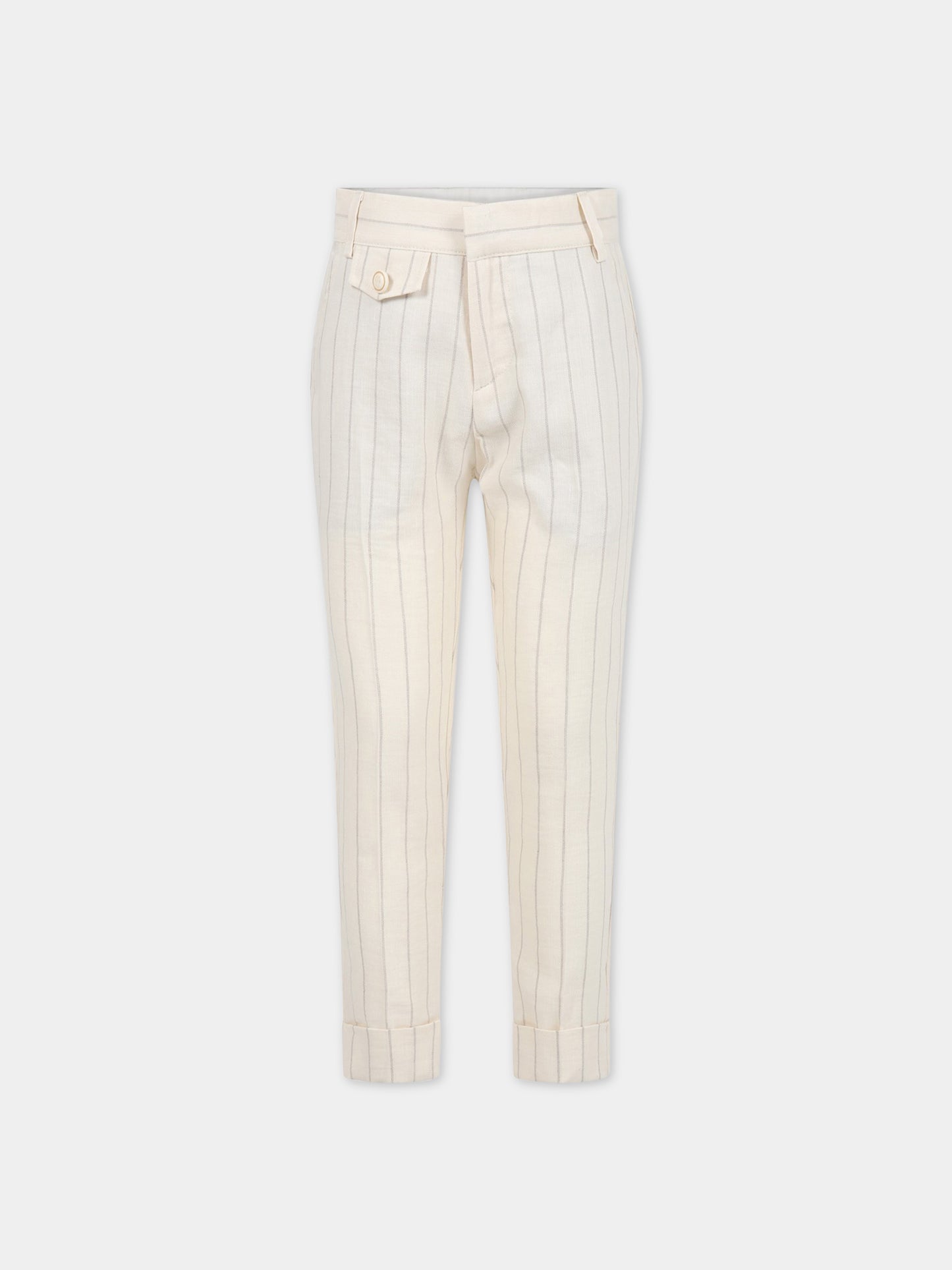 Pantaloni avorio per bambino con logo,Eleventy,ES6P40 G0086 105BG