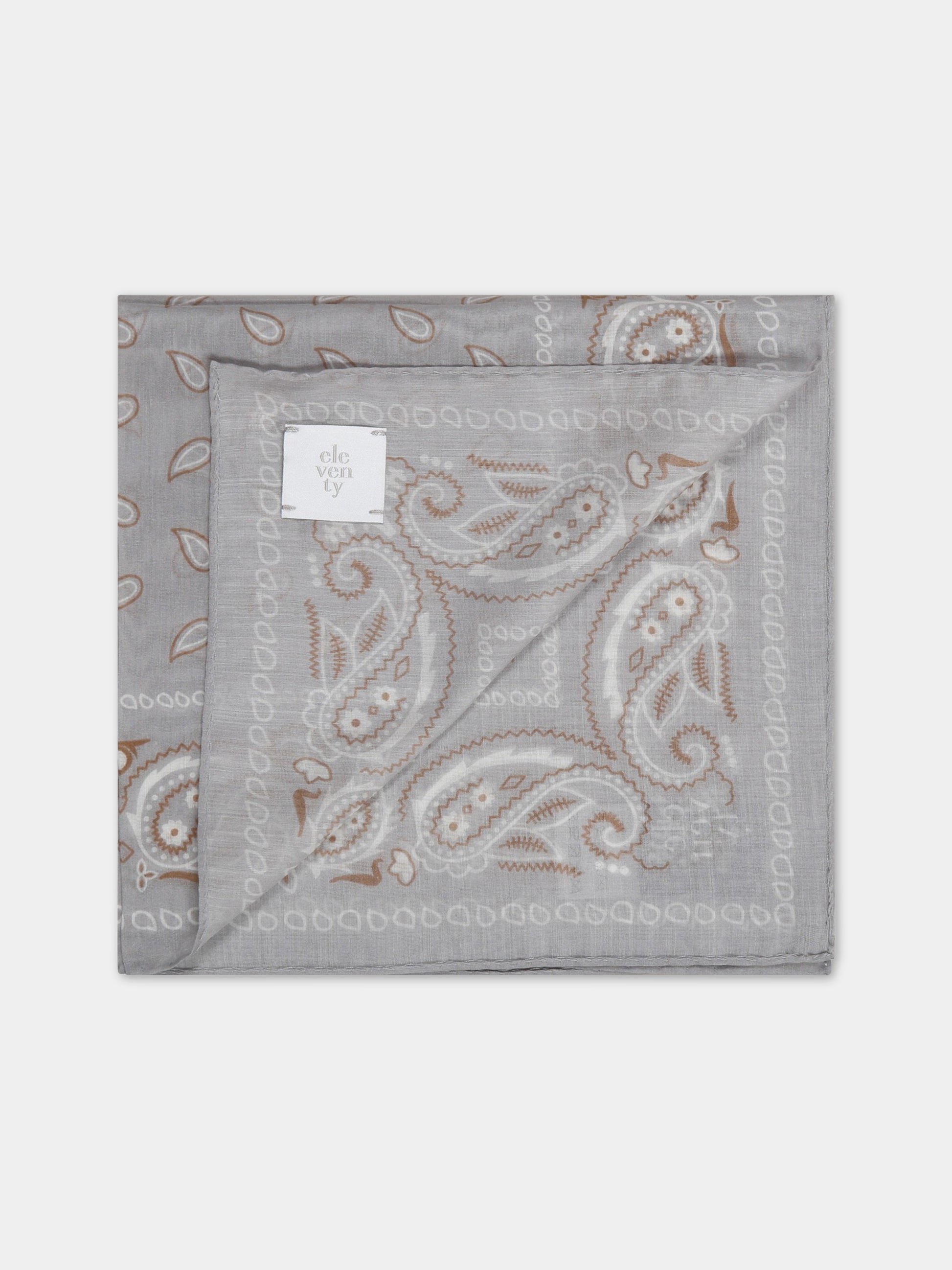 Foulard grigio per bambino con stampa bandana.,Eleventy,ES0Q33 Z1441 118GR