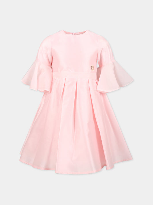 Vestito rosa per bambina con logo,Elie Saab,LS1A23 O0039 505