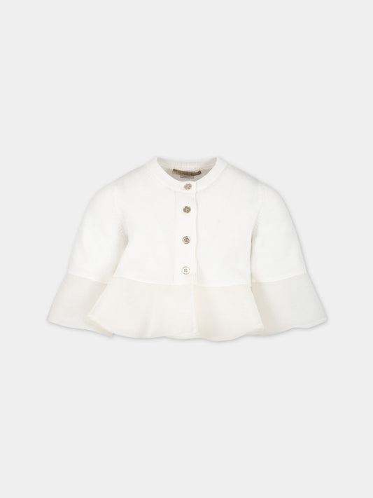 Cardigan bianco per bambina,Elie Saab,LS9A00 X0019 101