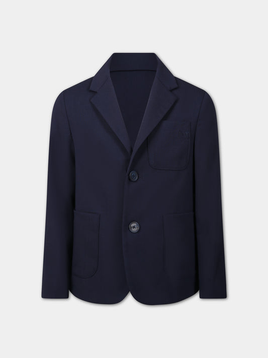 Giacca blu per bambino con logo,Fay Kids,FS2P94 I0142 621