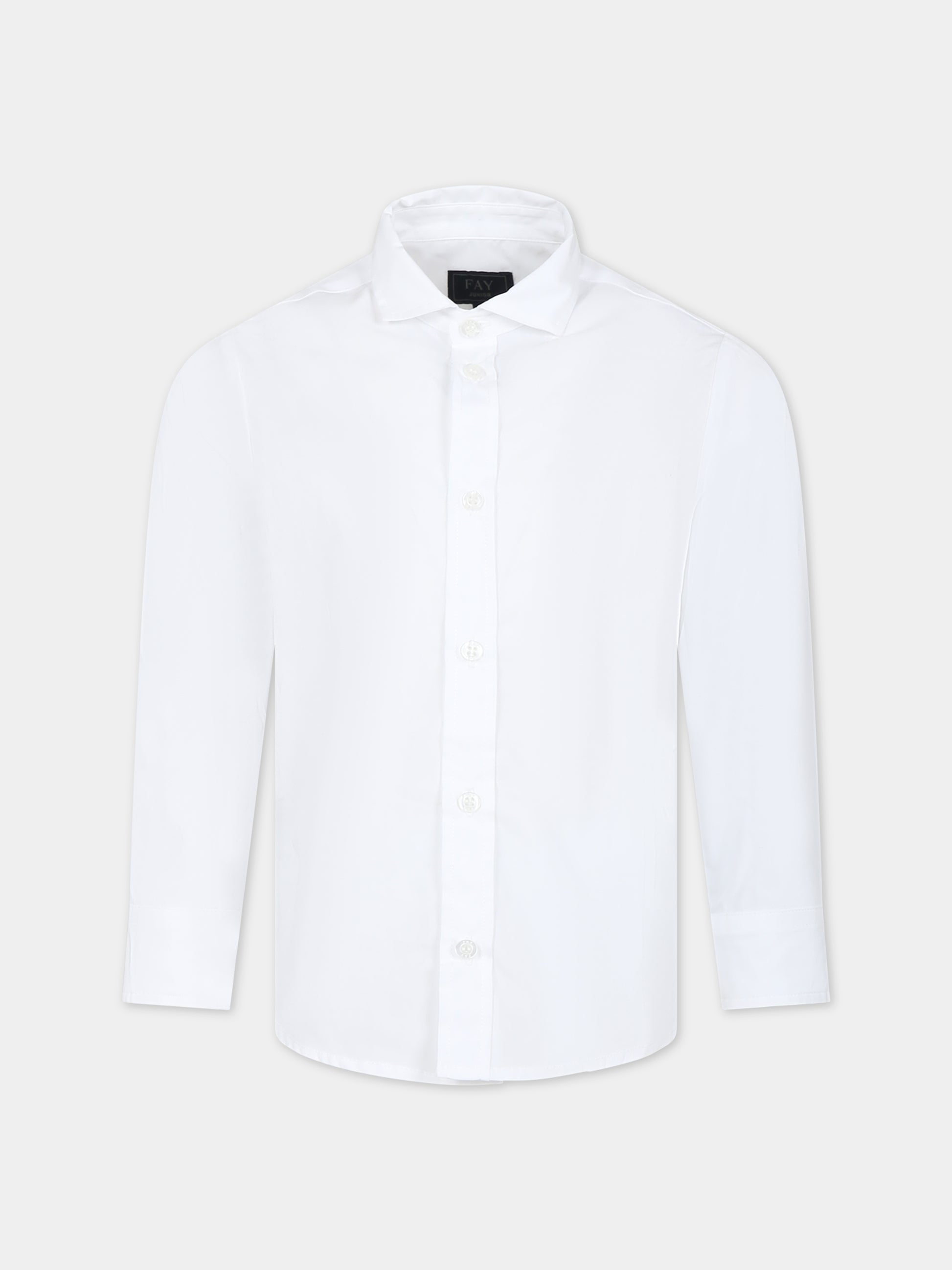 Camicia bianca per bambino con logo,Fay Kids,FS5P30 P0013 100