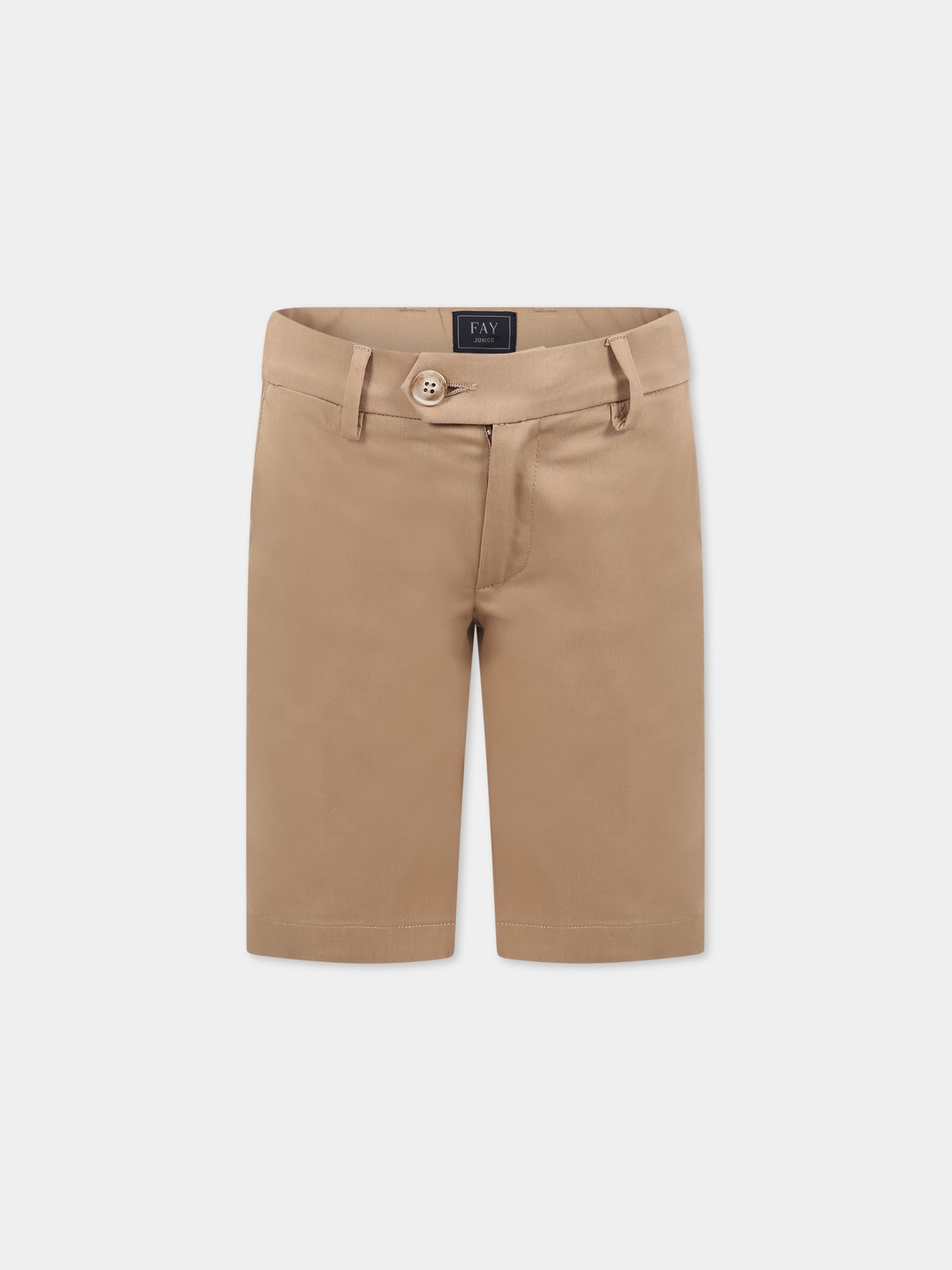 Shorts beige per bambino con logo,Fay Kids,FS6P39 G0019 112