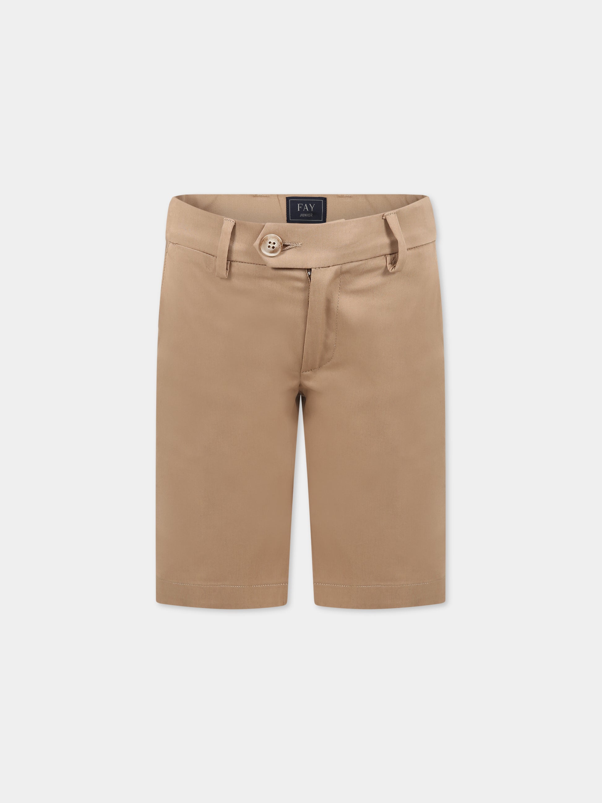 Shorts beige per bambino con logo,Fay Kids,FS6P39 G0019 112