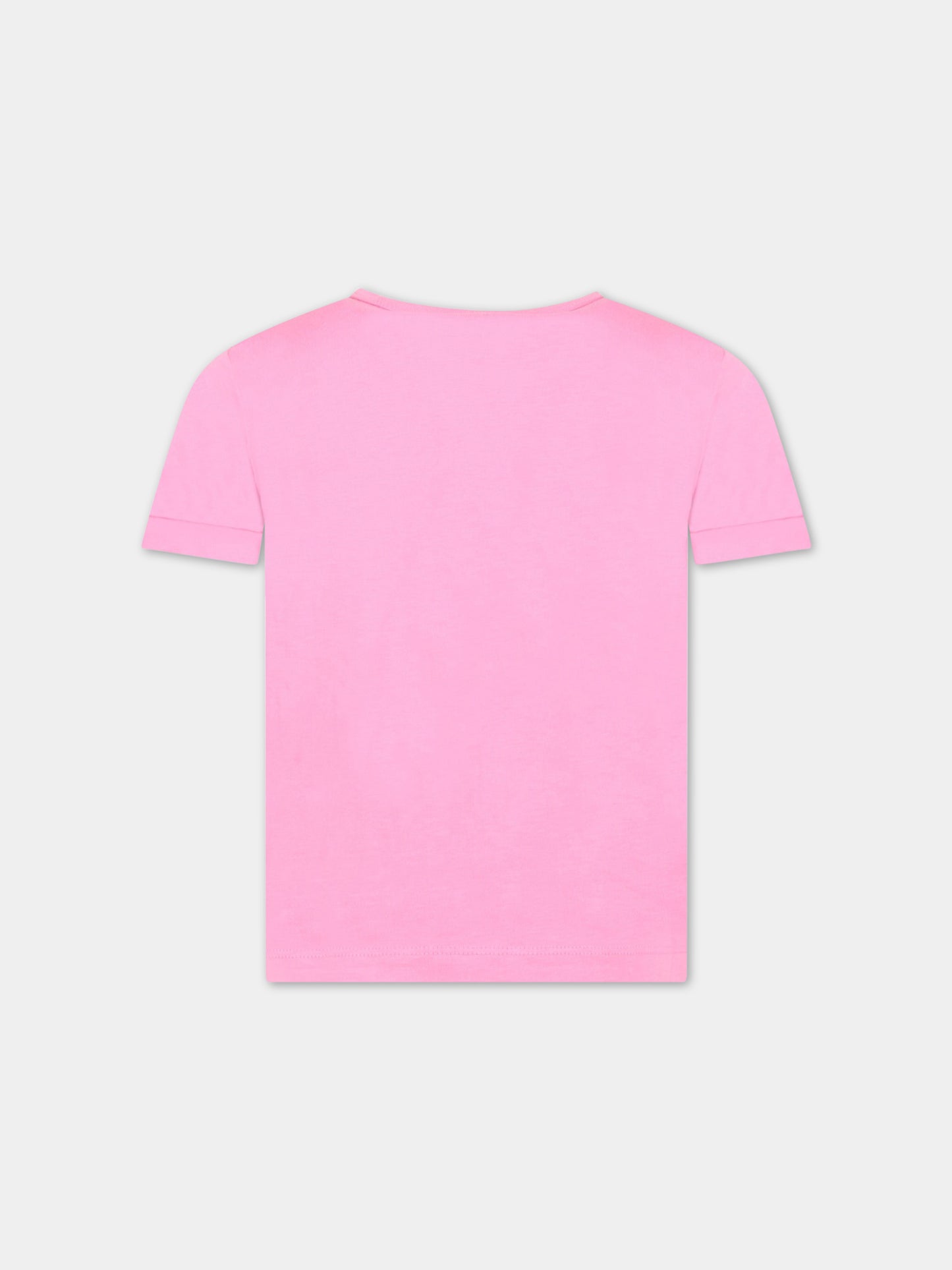 T-shirt rosa con stampa stella per bambina,Stella Mccartney Kids,TS8C21 Z0434 511
