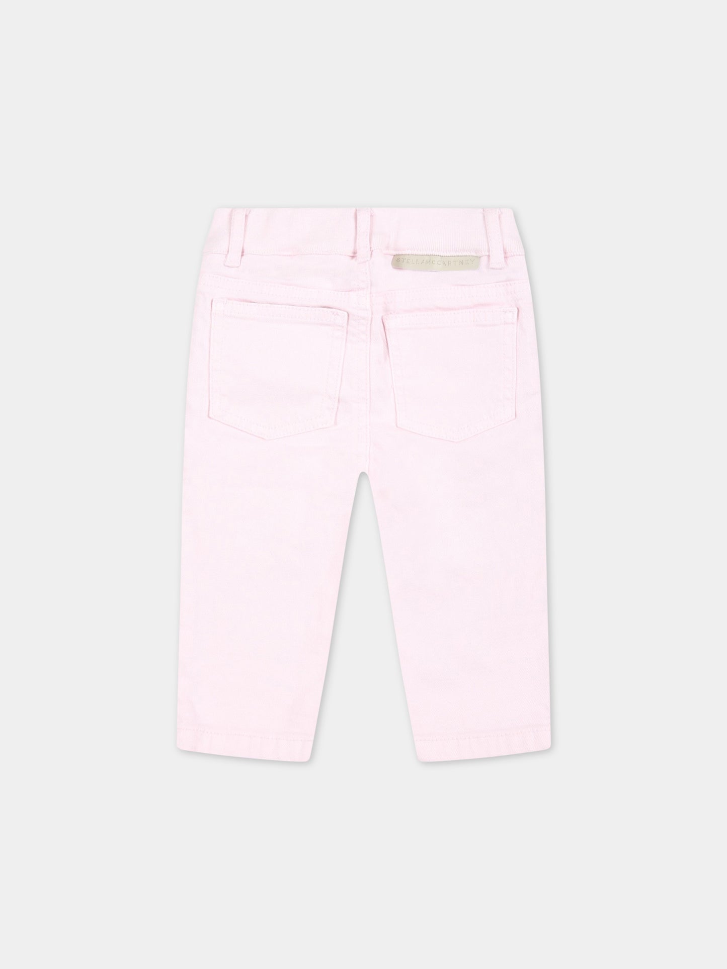 Jeans rosa per neonata con leoni ricamati,Stella Mccartney Kids,TS6110 Z0153 516