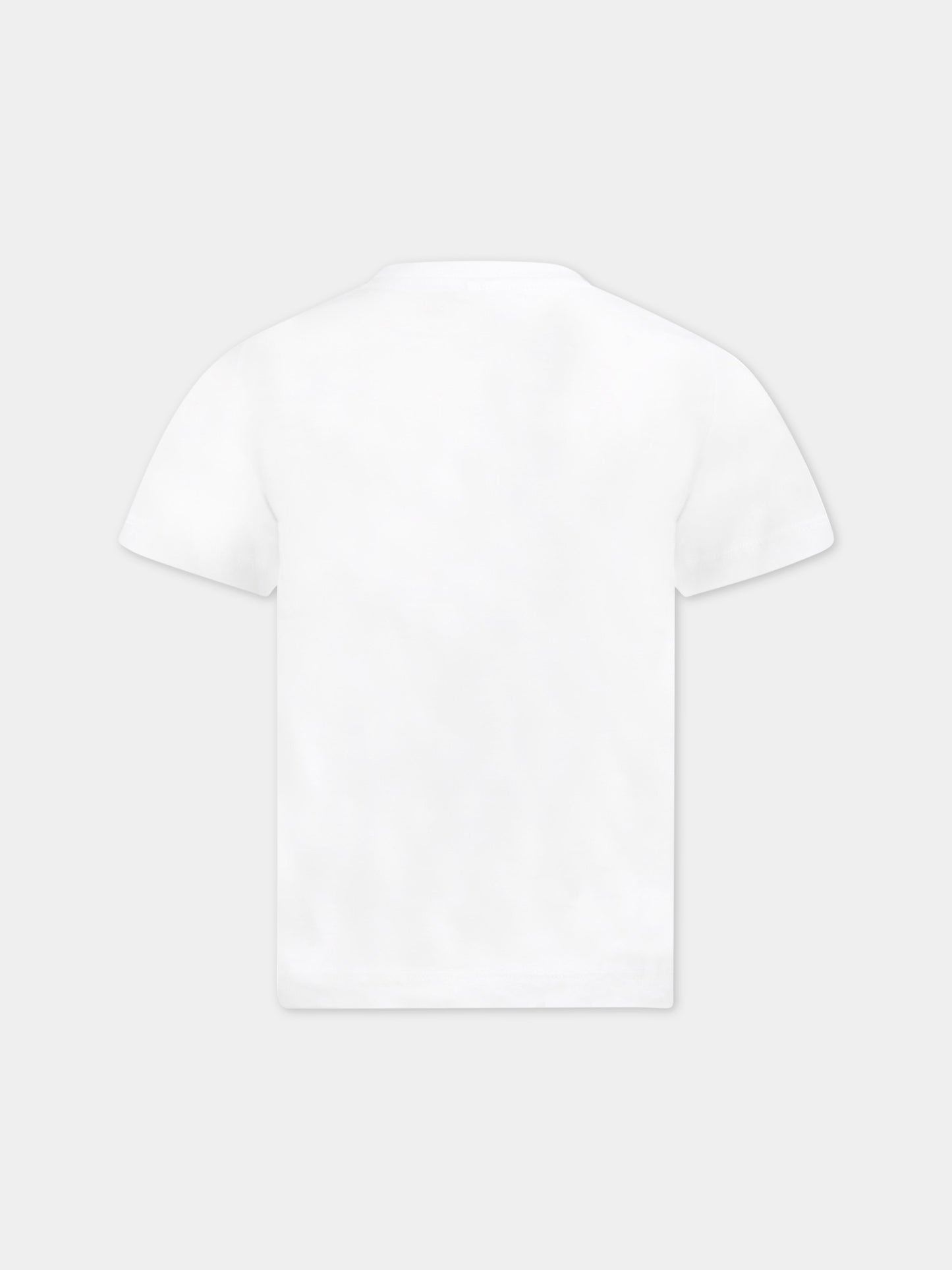 T-shirt bianca per bambino con scimpanzé,Stella Mccartney Kids,TS8S31 Z0434 100