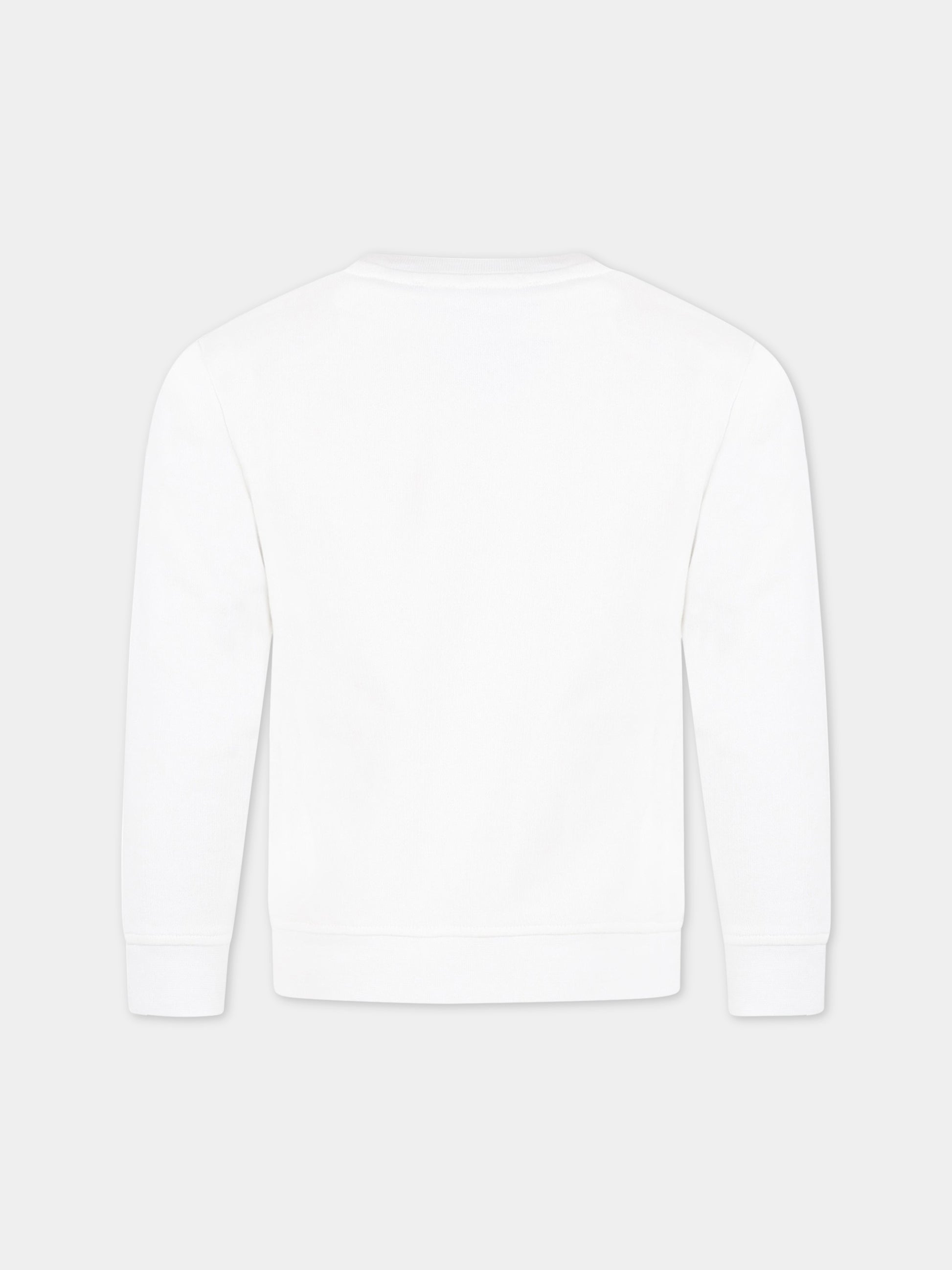 Felpa bianca per bambini con logo colorato e animali,Stella Mccartney Kids,TS4S70 Z0499 100