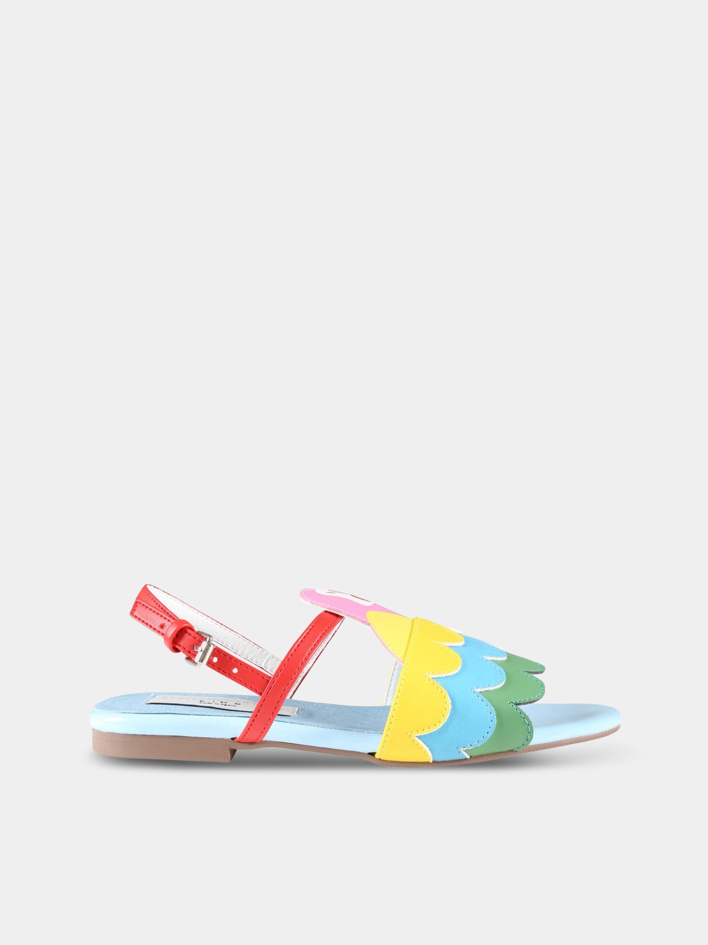 Sandali multicolor per bambina con pappagallo,Stella Mccartney Kids,TS0A86 Z1166 999