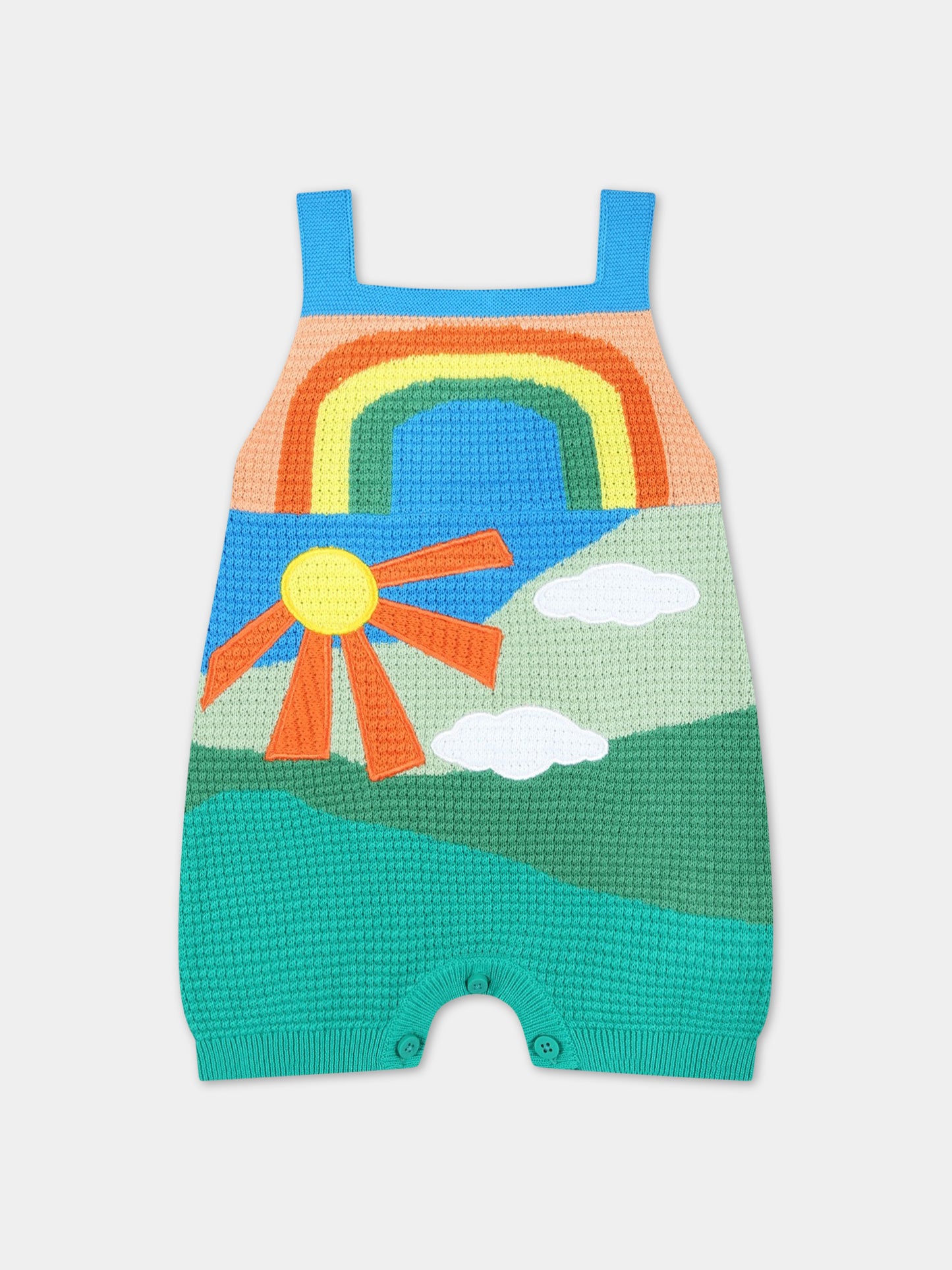 Salopette multicolor per neonata con sole e nuvole,Stella Mccartney Kids,TSA112 Z1146 999