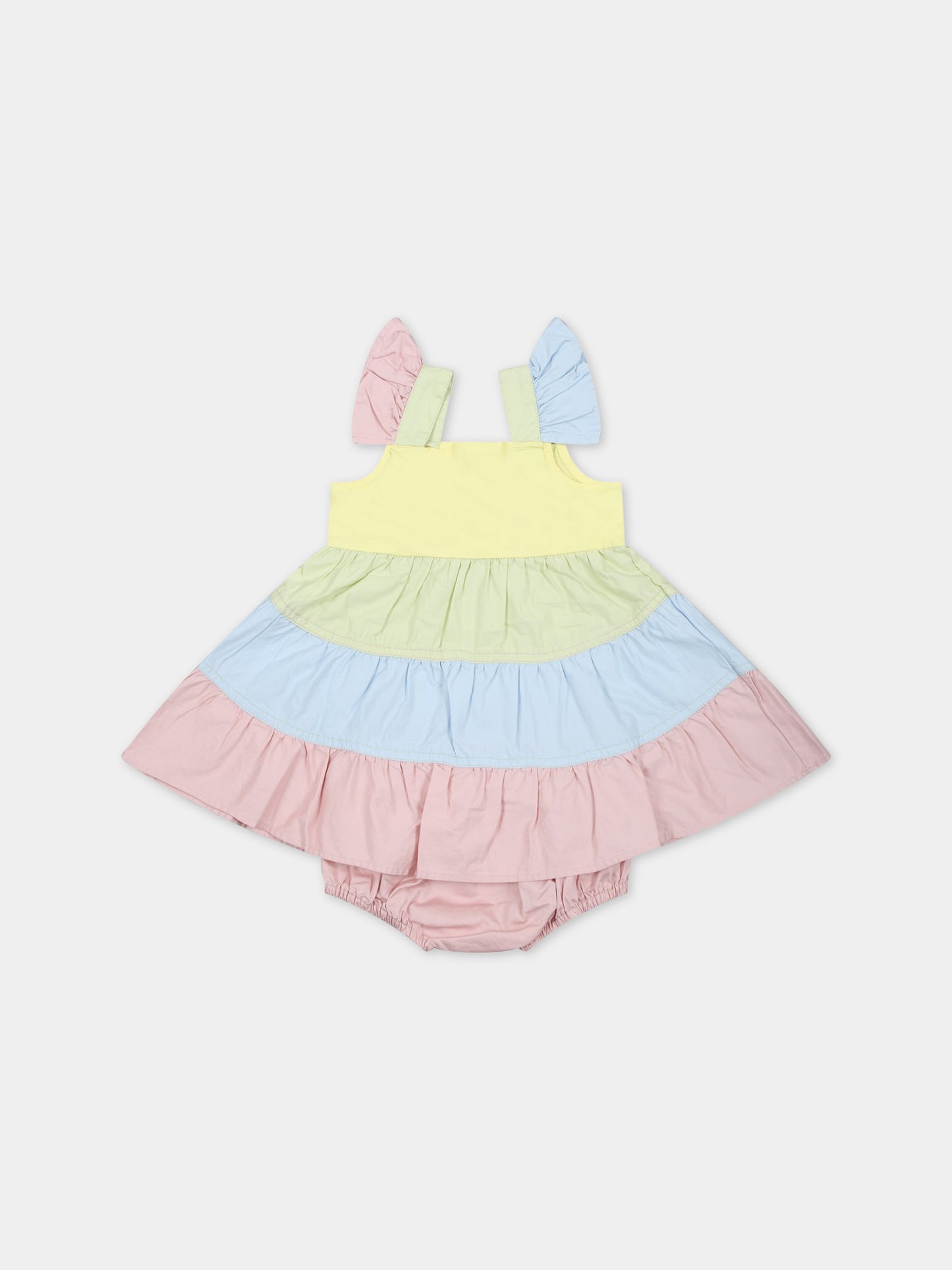 Vestito multicolor per neonata con balze,Stella Mccartney Kids,TS1182 Z1108 999