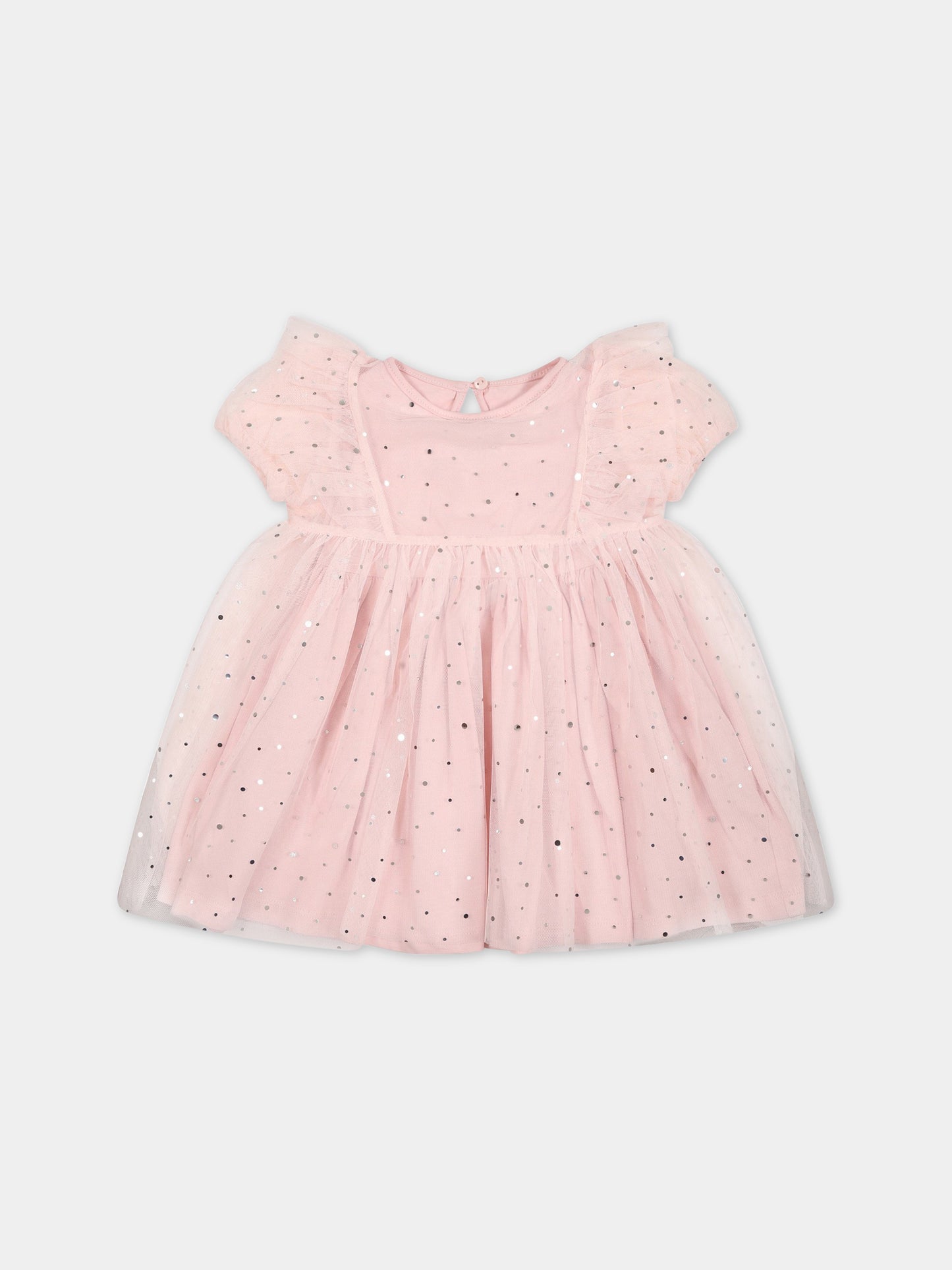 Vestito rosa per neonata con paillettes all-over,Stella Mccartney Kids,TS1311 Z1227 501