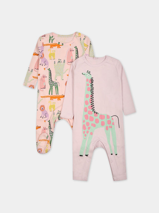Set rosa per neonata con stampa,Stella Mccartney Kids,TSB009 Z1098 503MC