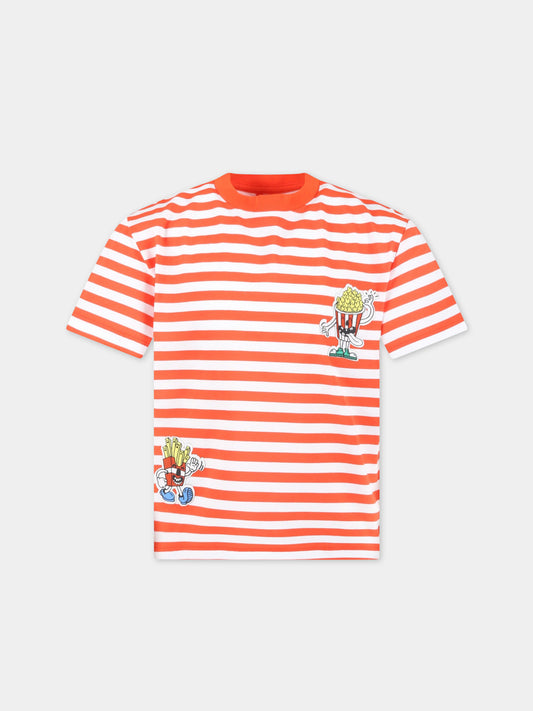 T-shirt multicolor a righe per bambino con patch,Stella Mccartney Kids,TS8Q41 Z0964 999