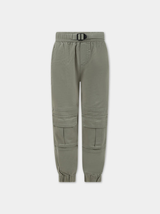 Cargo verdi per bambino con patch logato,Stella Mccartney Kids,TS6P90 Z0628 718