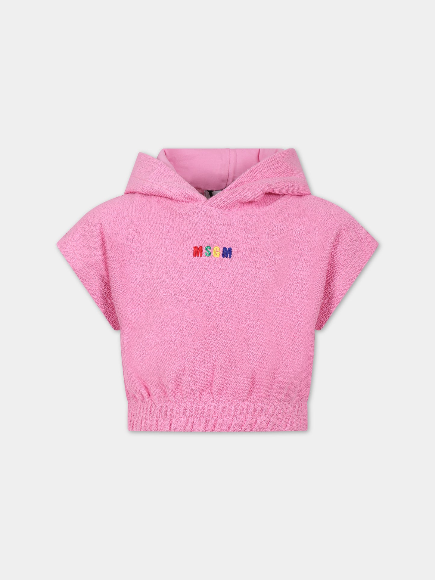 Felpa viola per bambina con logo multicolor,Msgm Kids,MS029337 071