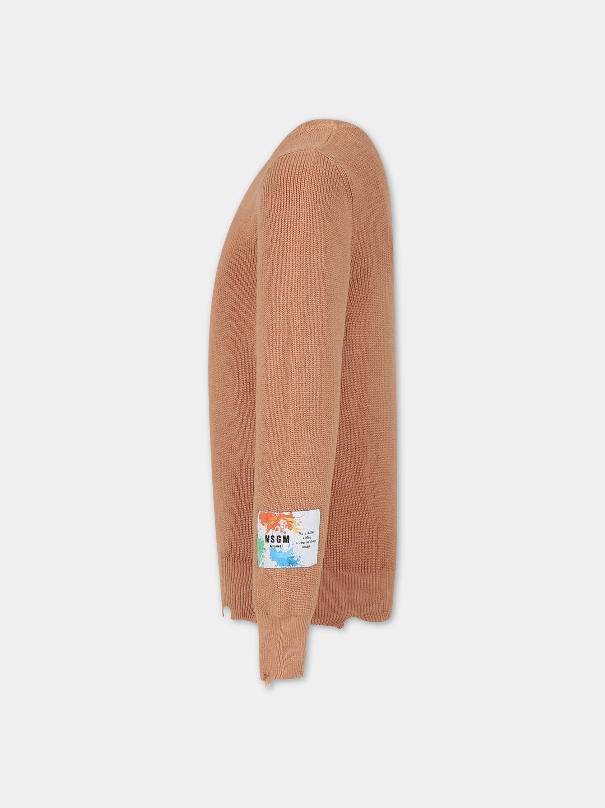 Maglione marrone per bambino,Msgm Kids,MS029555 924