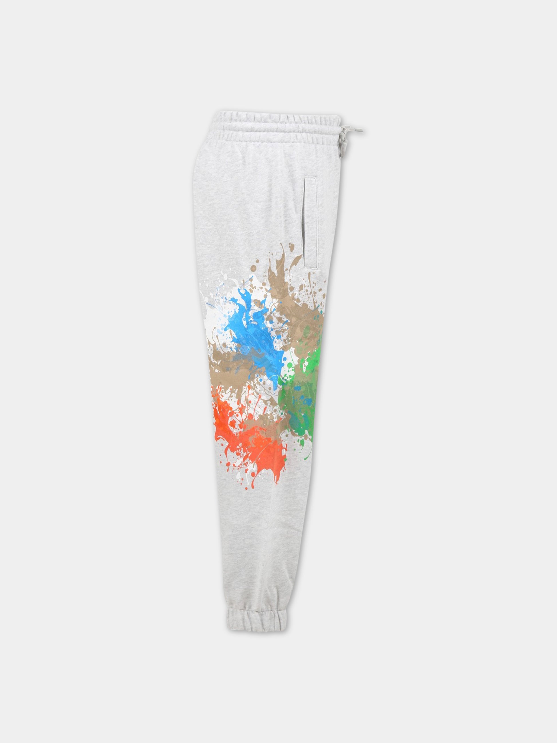 Pantaloni grigi da tuta per bambino con logo nero,Msgm Kids,MS029550 107