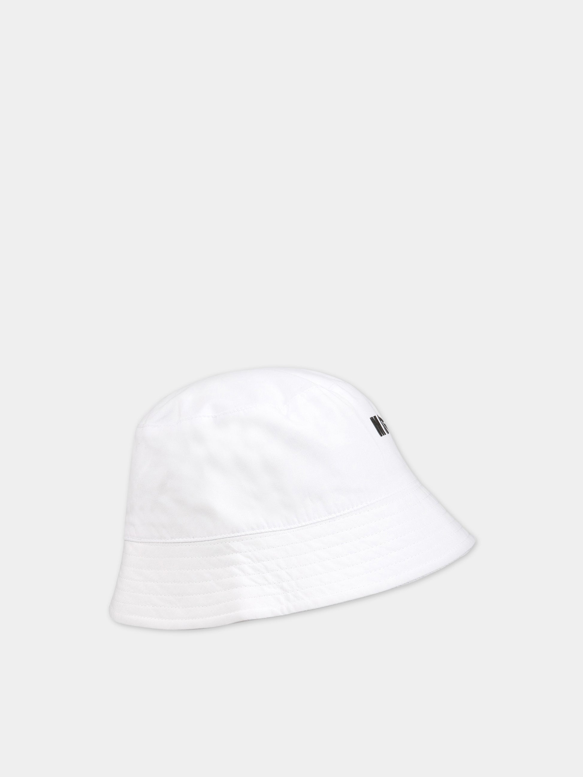 Cloche bianco per bambini con logo,Msgm Kids,MS029390 001