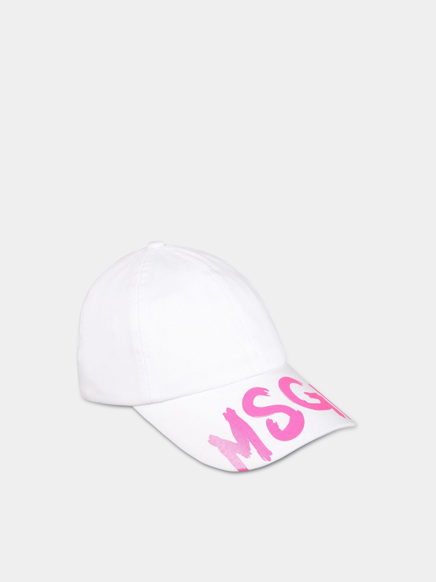 Cappello bianco per bambina con logo,Msgm Kids,MS029389 001