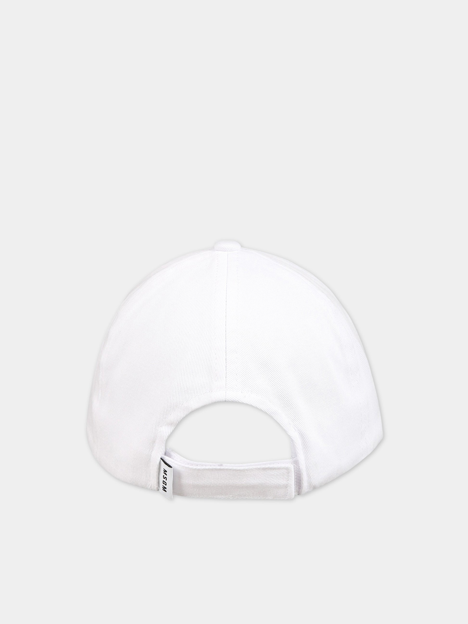 Cappello bianco per bambina con logo,Msgm Kids,MS029389 001