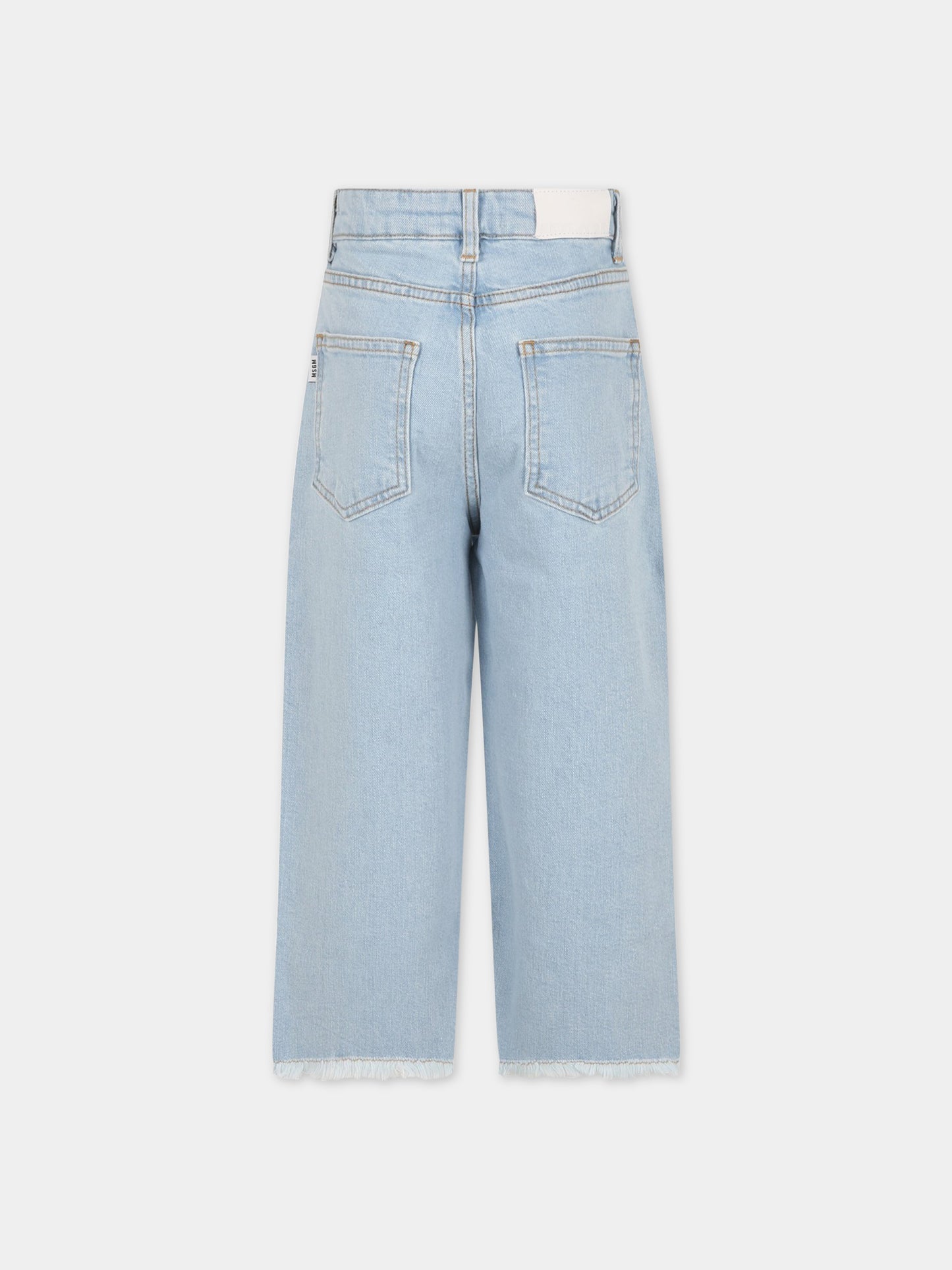 Jeans celesti per bambina con logo,Msgm Kids,MS029379 126