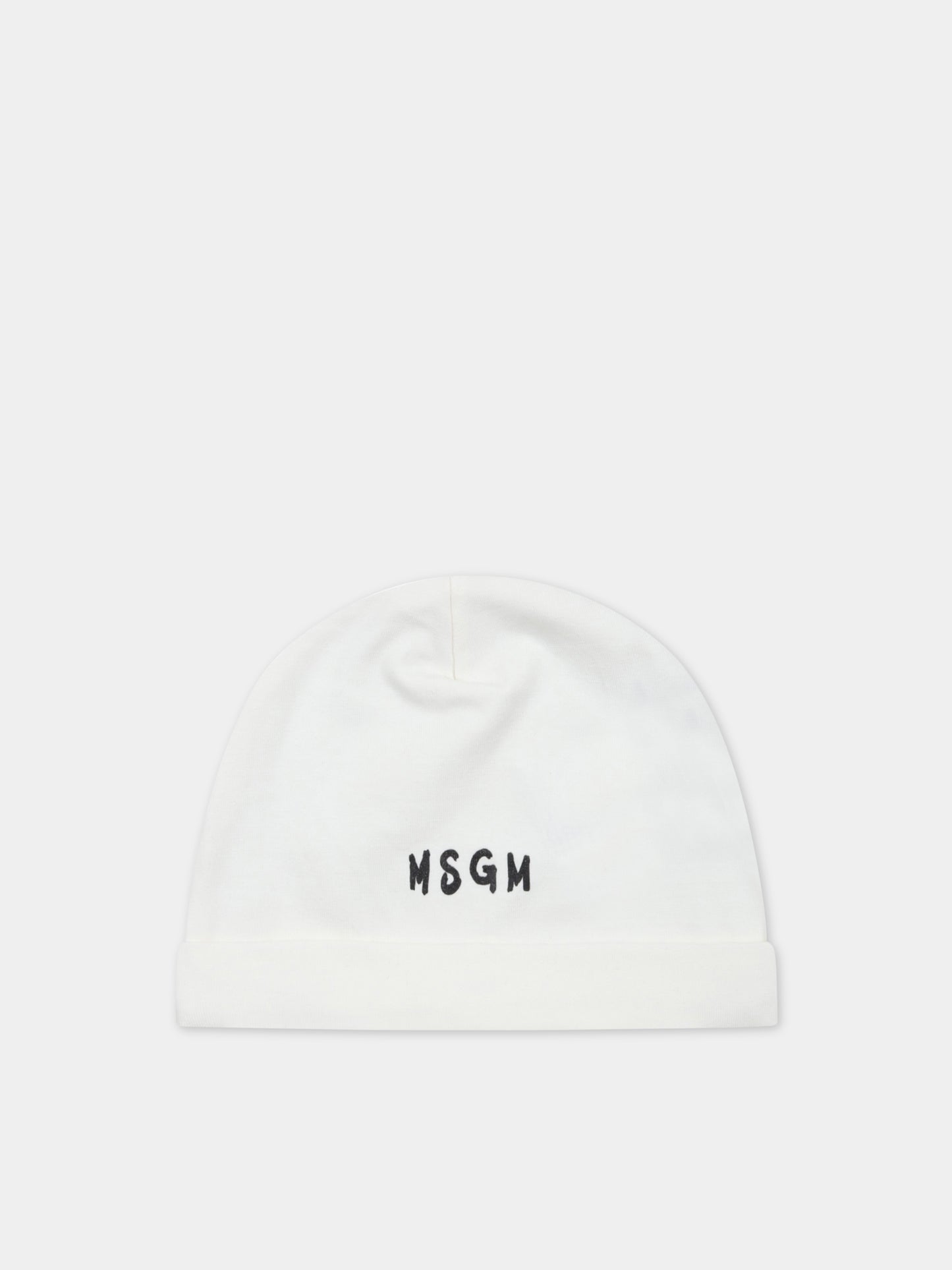Set bianco per neonati con logo nero,Msgm Kids,MS029364 013